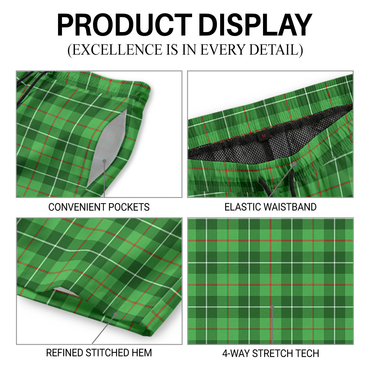 Galloway District Tartan Crest Men's Beach Shorts
