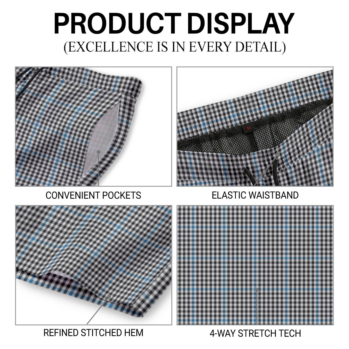 Gladstone Tartan Crest Men's Beach Shorts