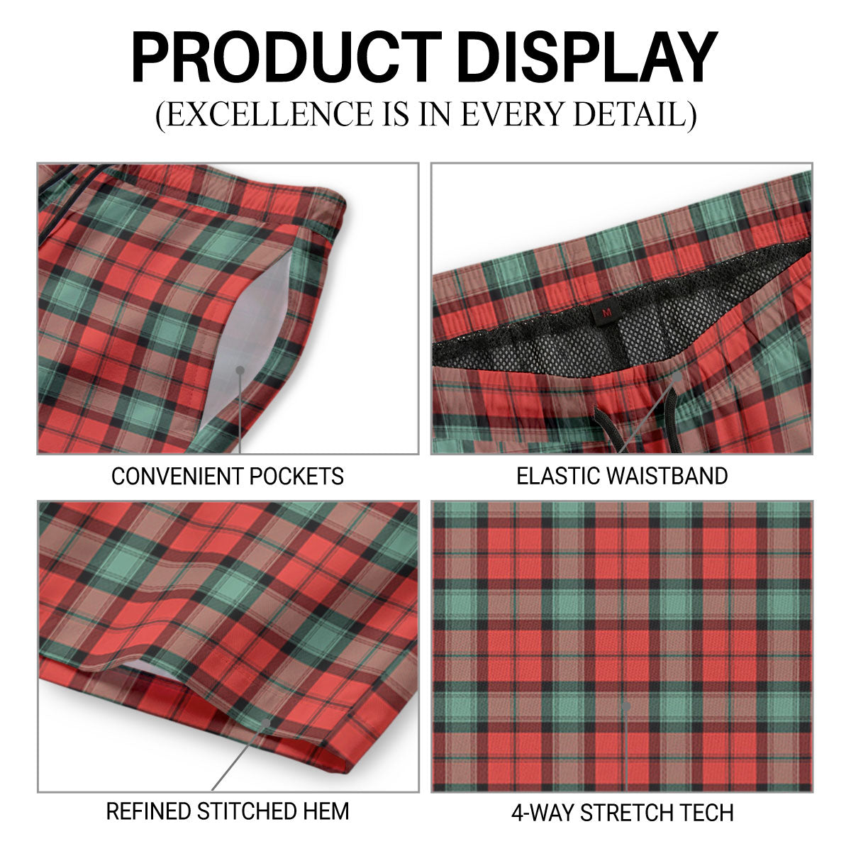 Kerr Ancient Tartan Crest Men's Beach Shorts