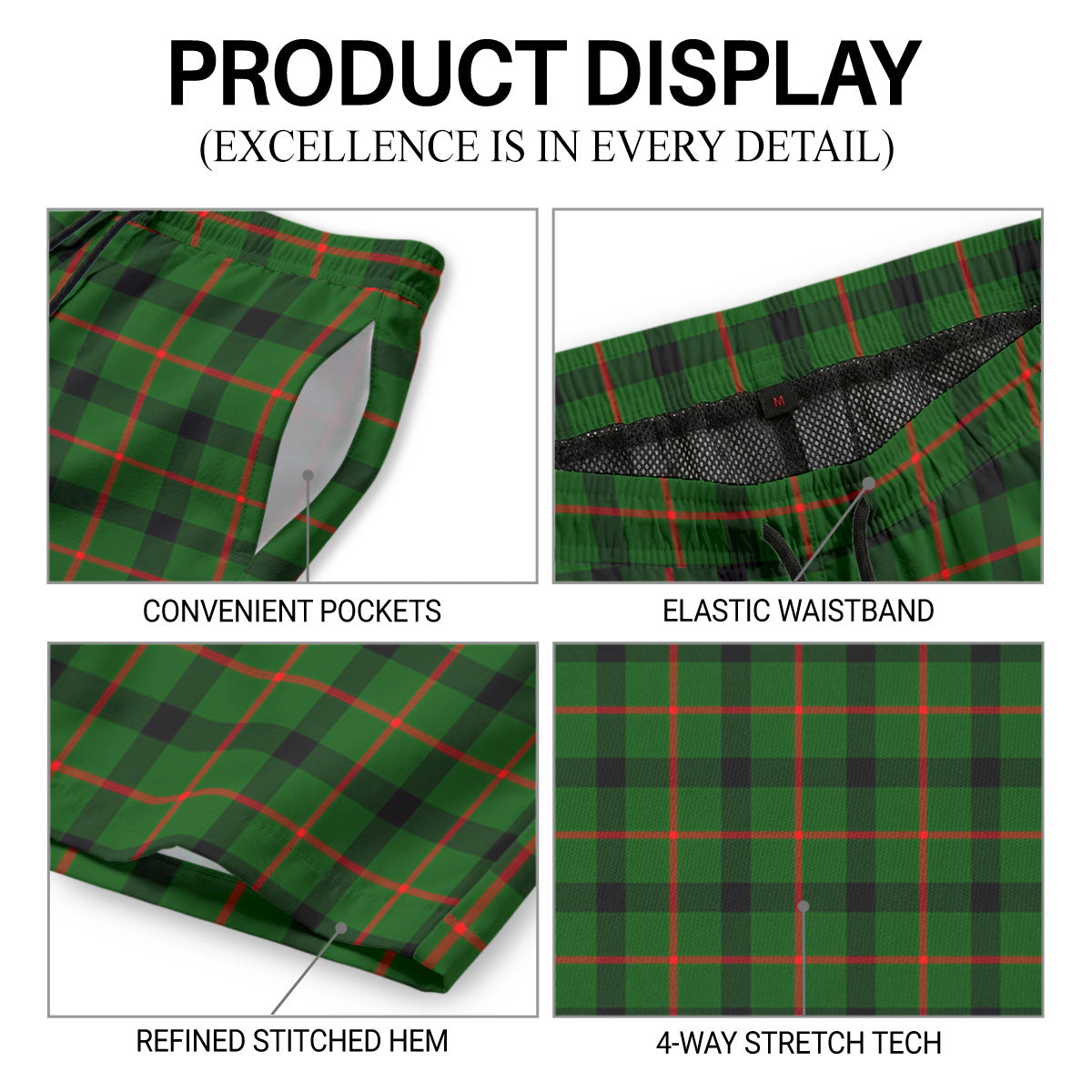 Kincaid Tartan Crest Men's Beach Shorts