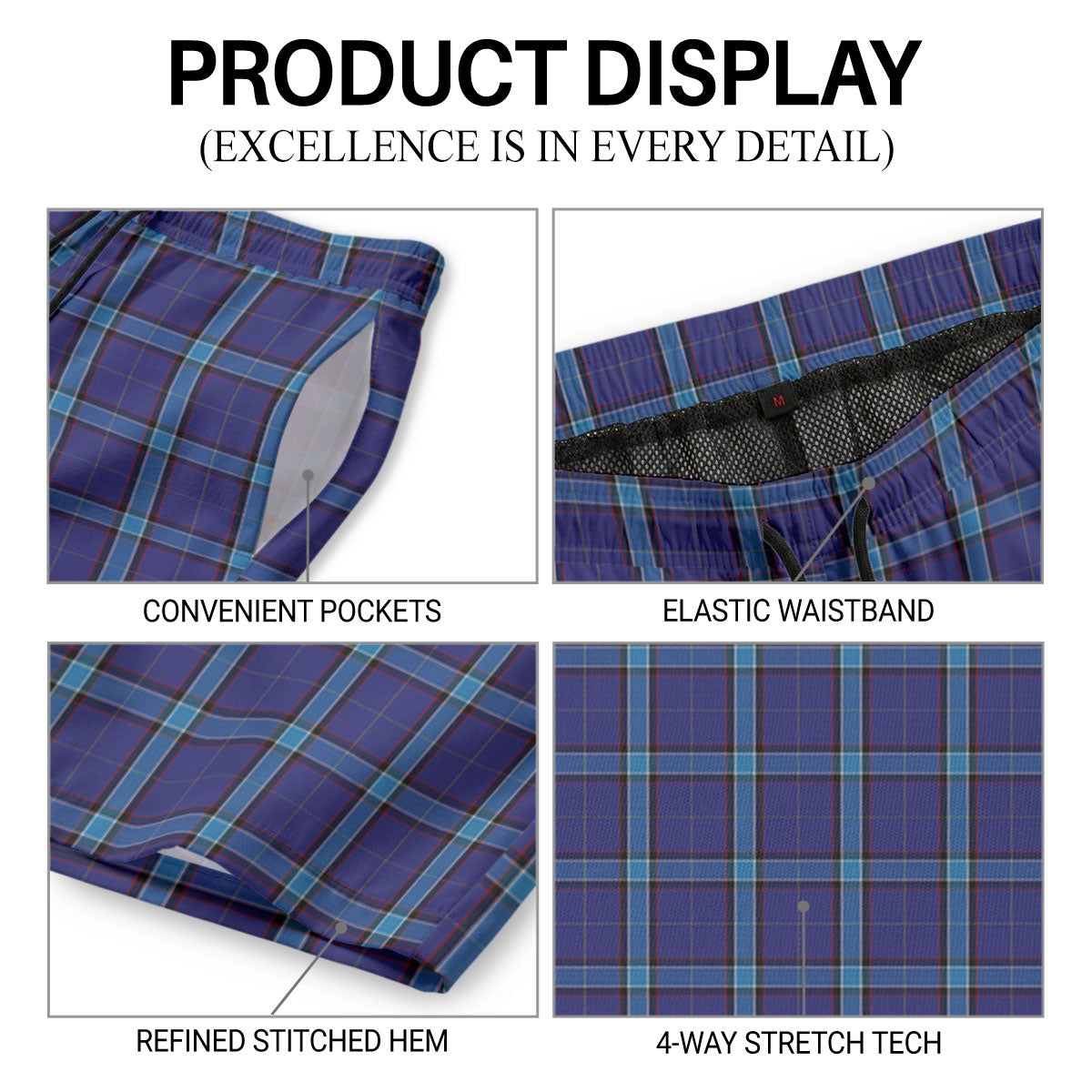 Kirkaldy Tartan Crest Men's Beach Shorts