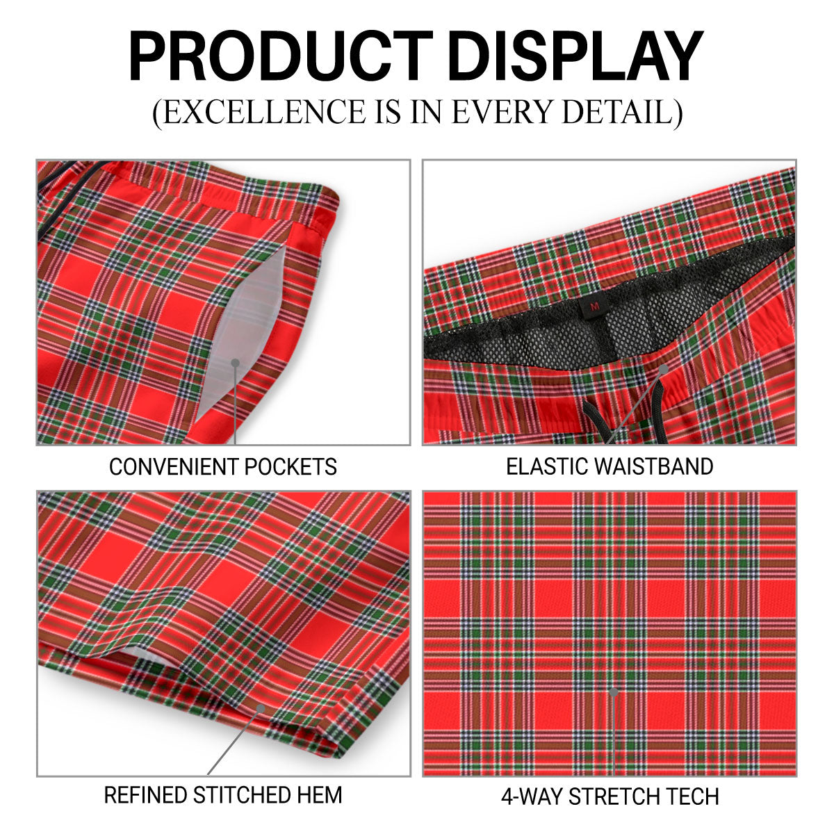MacBean Tartan Crest Men's Beach Shorts