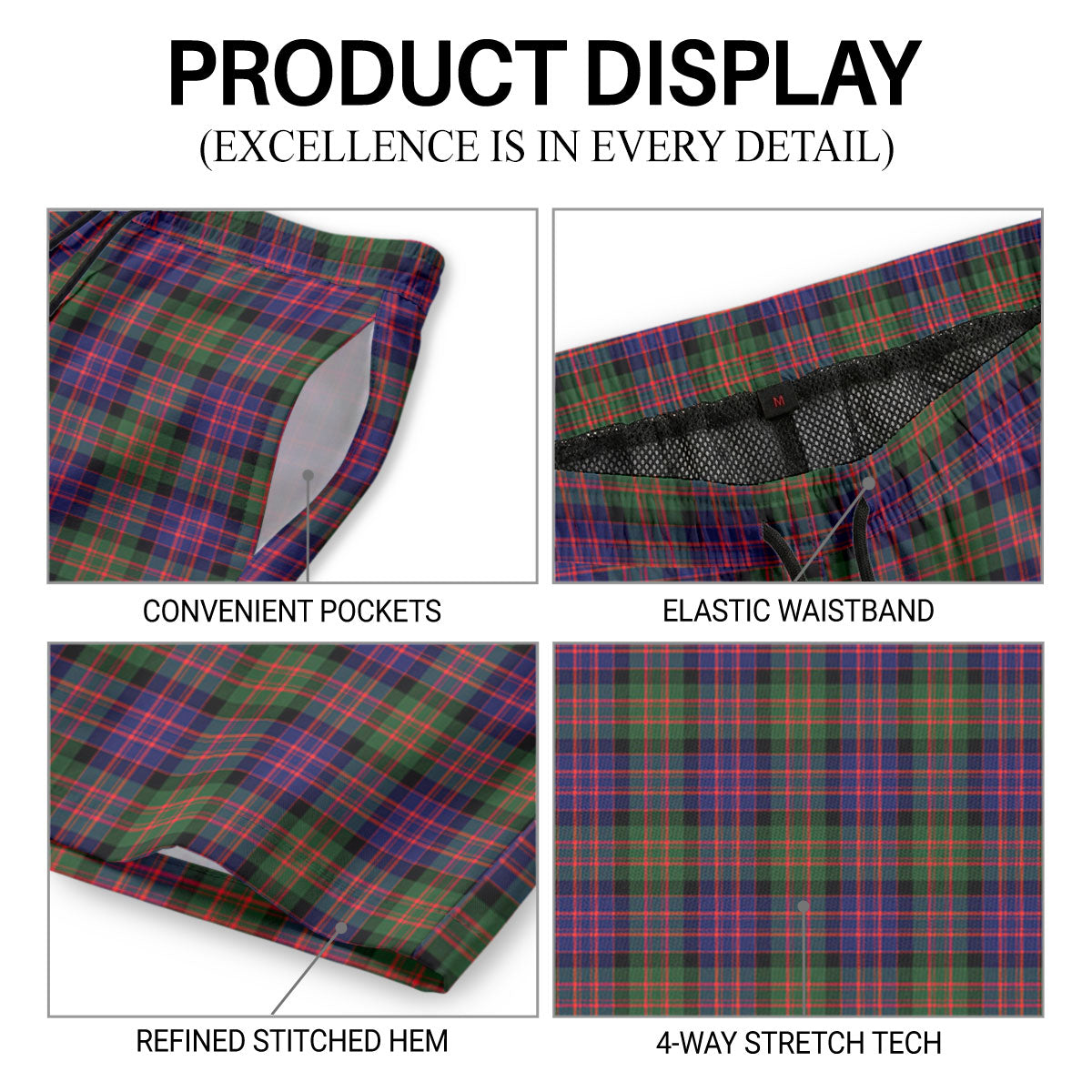 MacBrayne Tartan Crest Men's Beach Shorts
