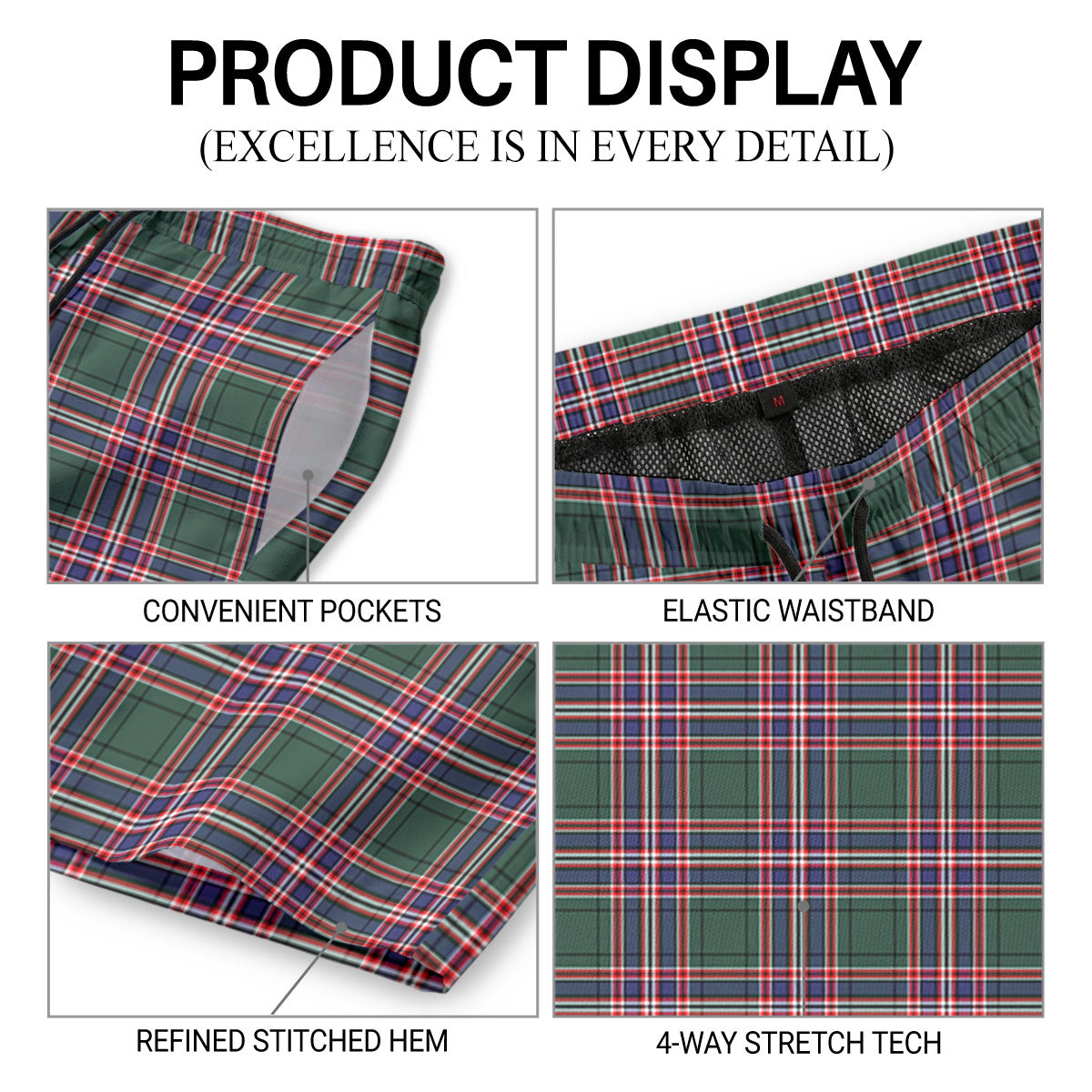 MacFarlane Hunting Modern Tartan Crest Men's Beach Shorts