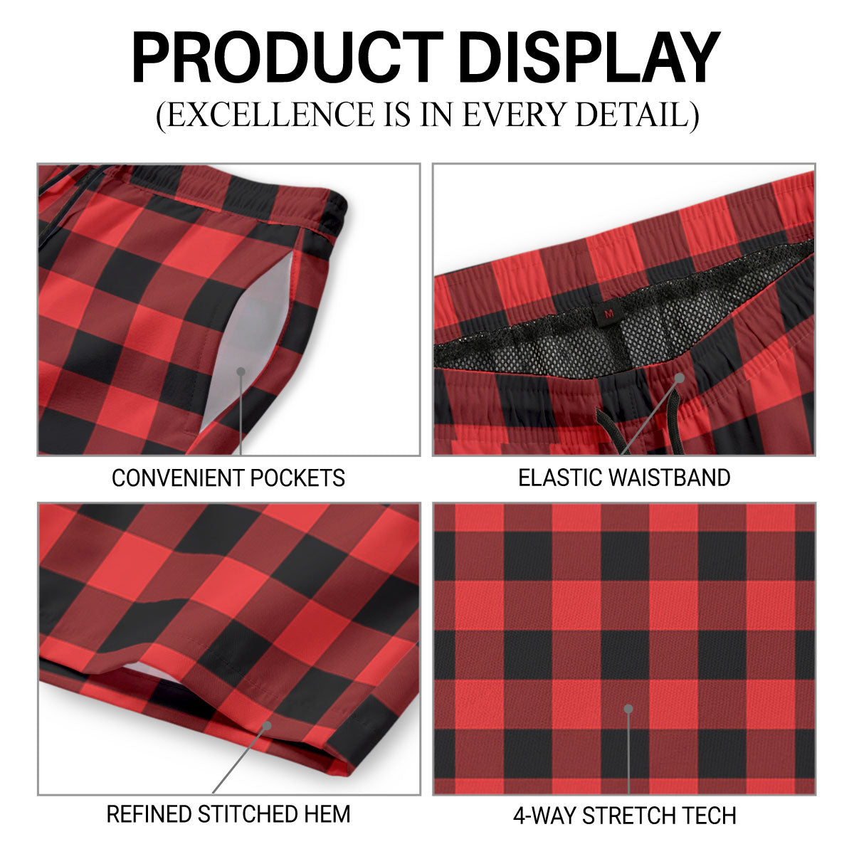 MacGregor Rob Roy Modern Tartan Crest Men's Beach Shorts