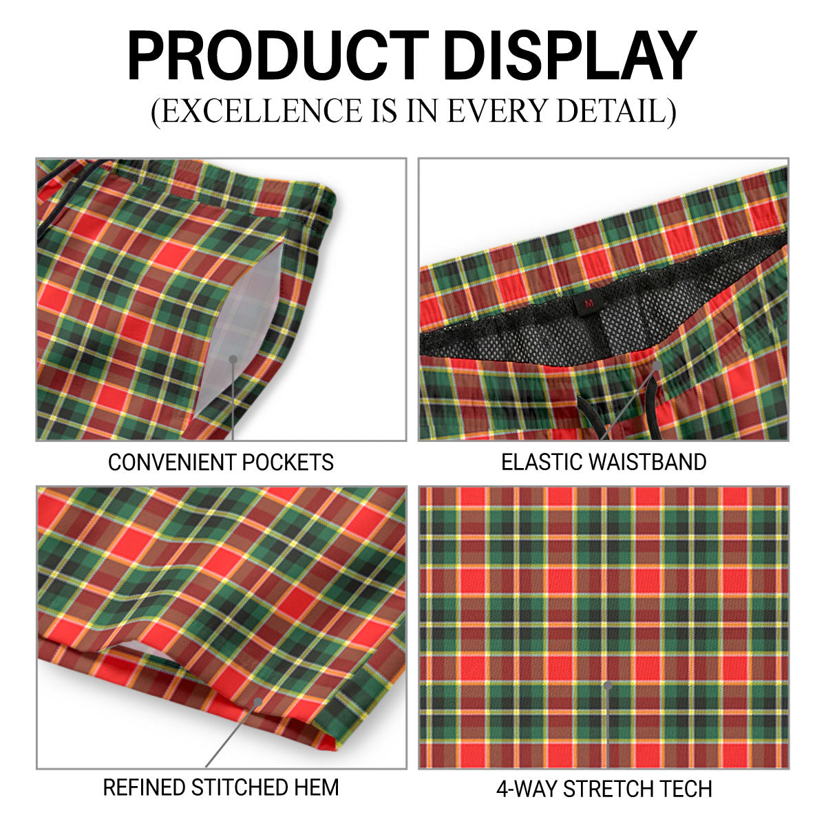 MacLachlan Hunting Modern Tartan Crest Men's Beach Shorts