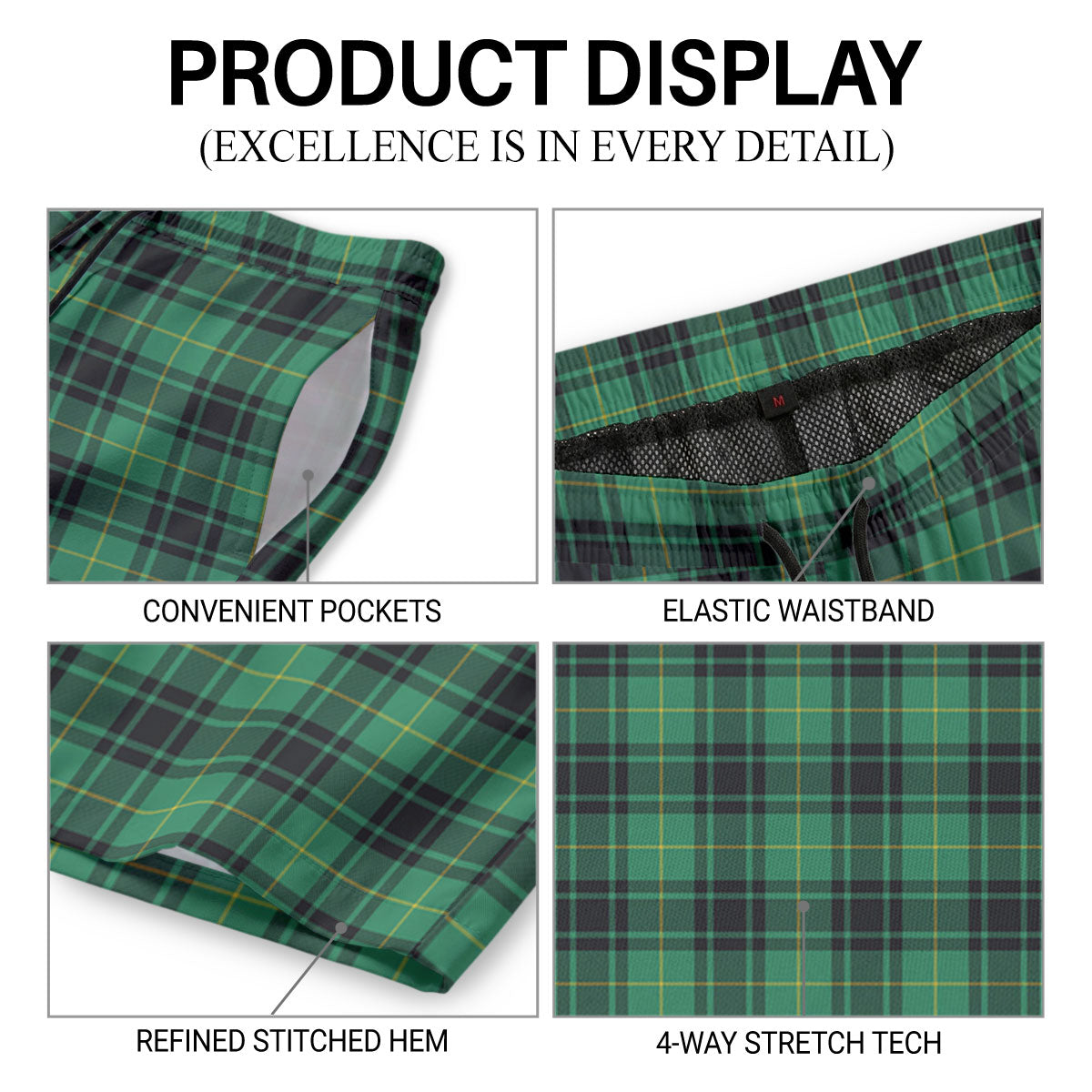McArthur Ancient Tartan Crest Men's Beach Shorts