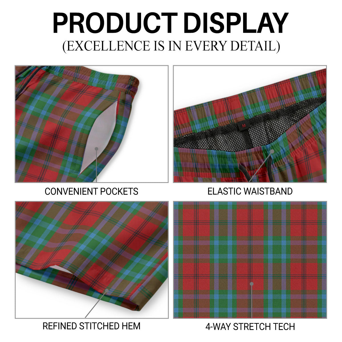 McCook Tartan Crest Men's Beach Shorts