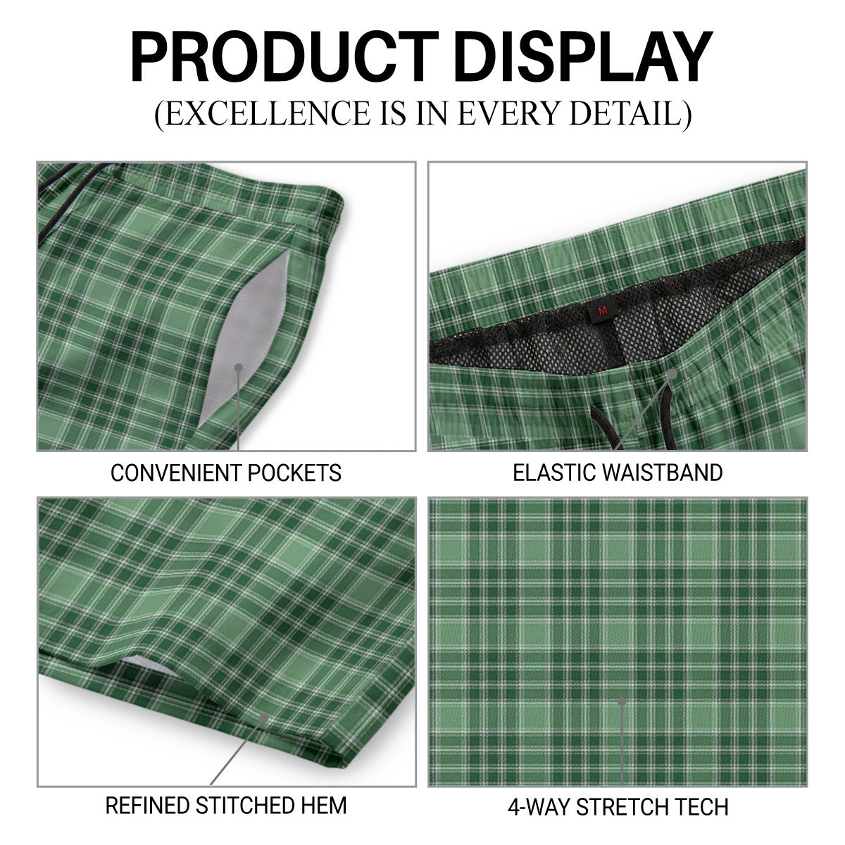 McDonald Lord of the Isles Hunting Tartan Crest Men's Beach Shorts