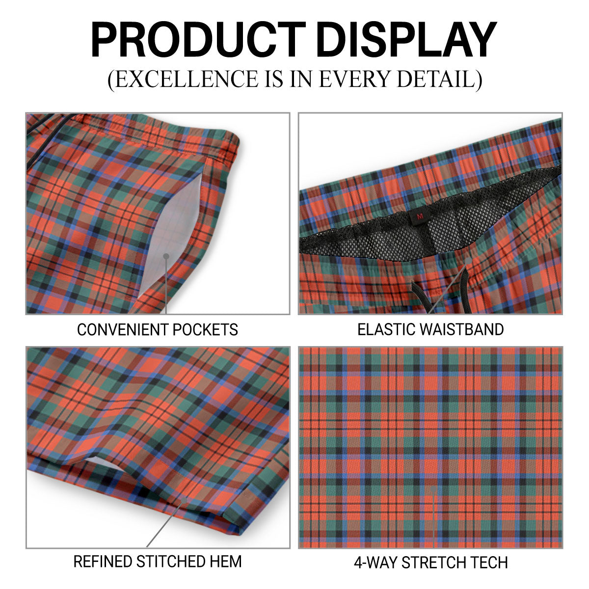 McDuff Ancient Tartan Crest Men's Beach Shorts