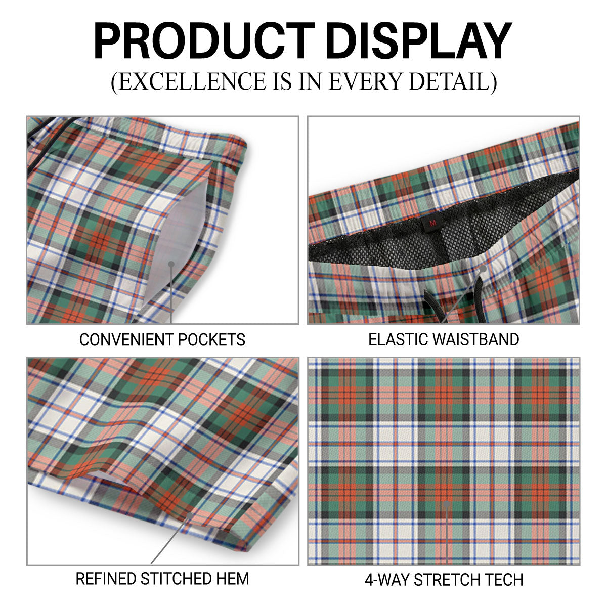McDuff Dress Ancient Tartan Crest Men's Beach Shorts