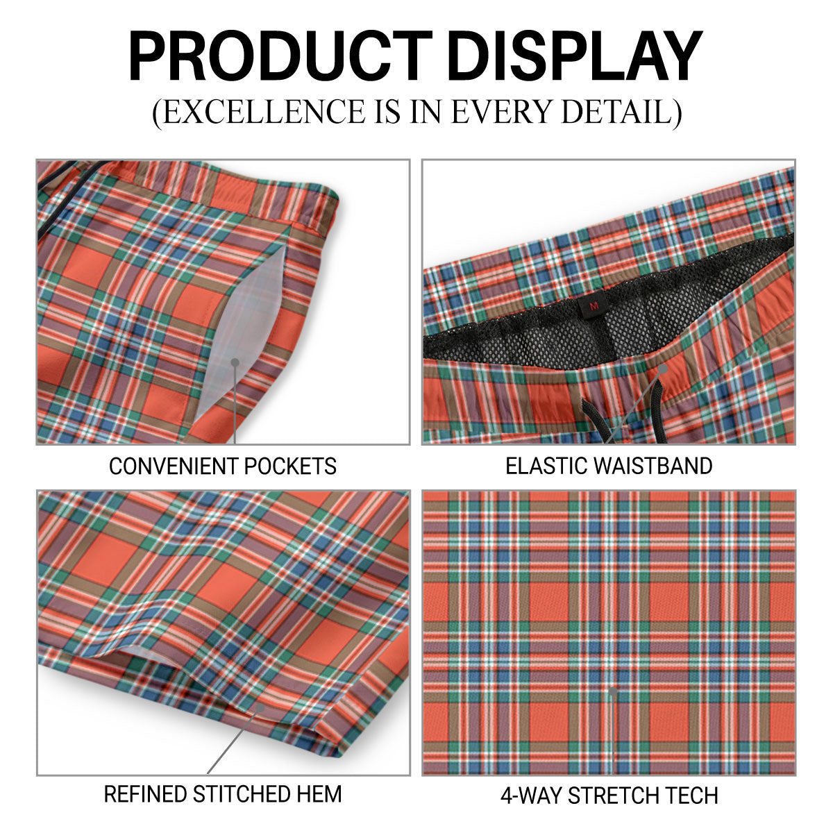 McFarlane Ancient Tartan Crest Men's Beach Shorts