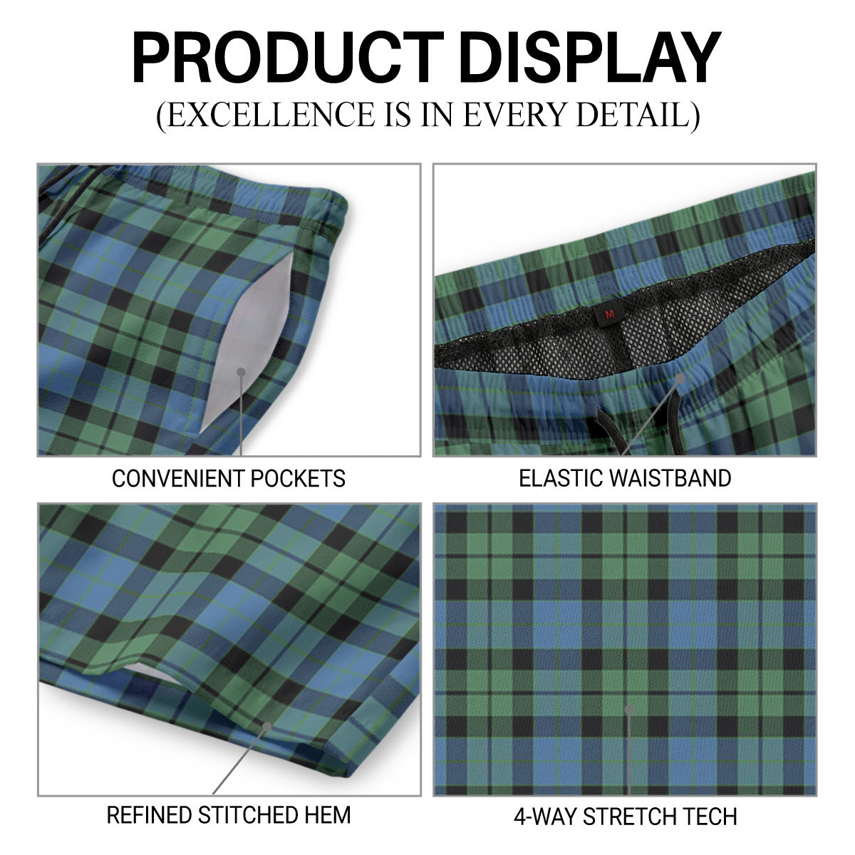 McKay Ancient Tartan Crest Men's Beach Shorts