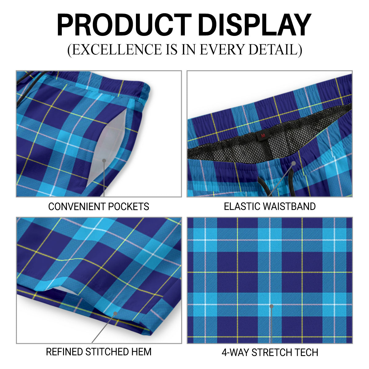 McKerrell Tartan Crest Men's Beach Shorts