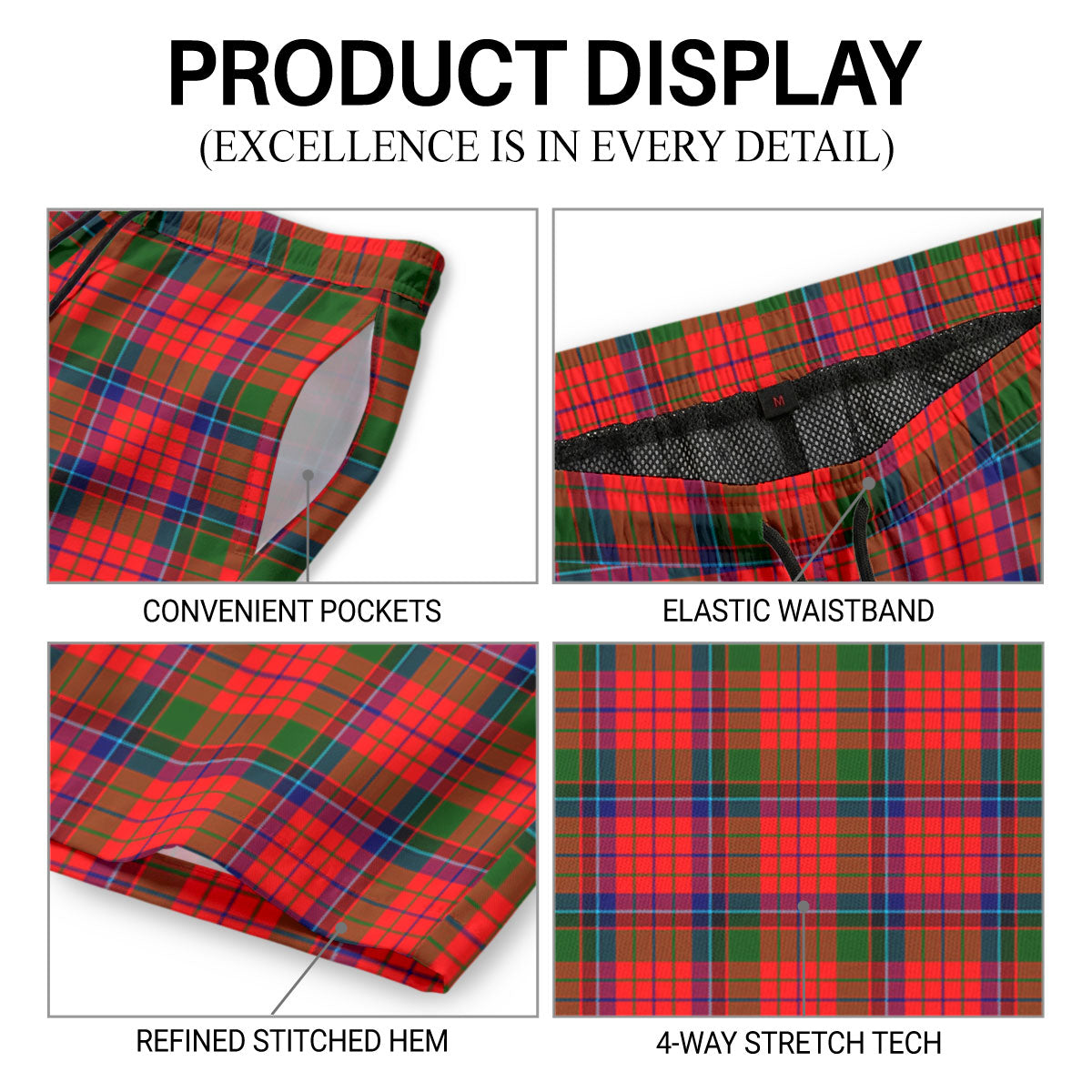 McNicol (of Scorrybreac) Tartan Crest Men's Beach Shorts