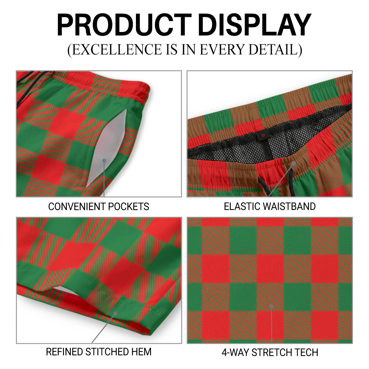Moncreiffe (or Moncreiff) Tartan Crest Men's Beach Shorts