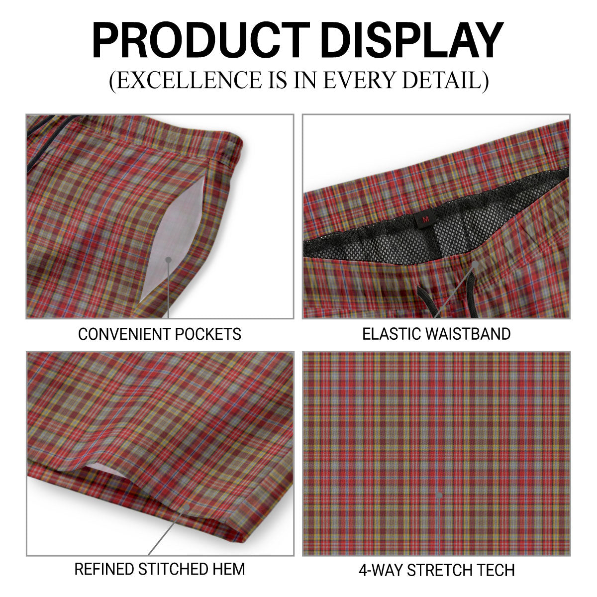Ogilvie Tartan Crest Men's Beach Shorts