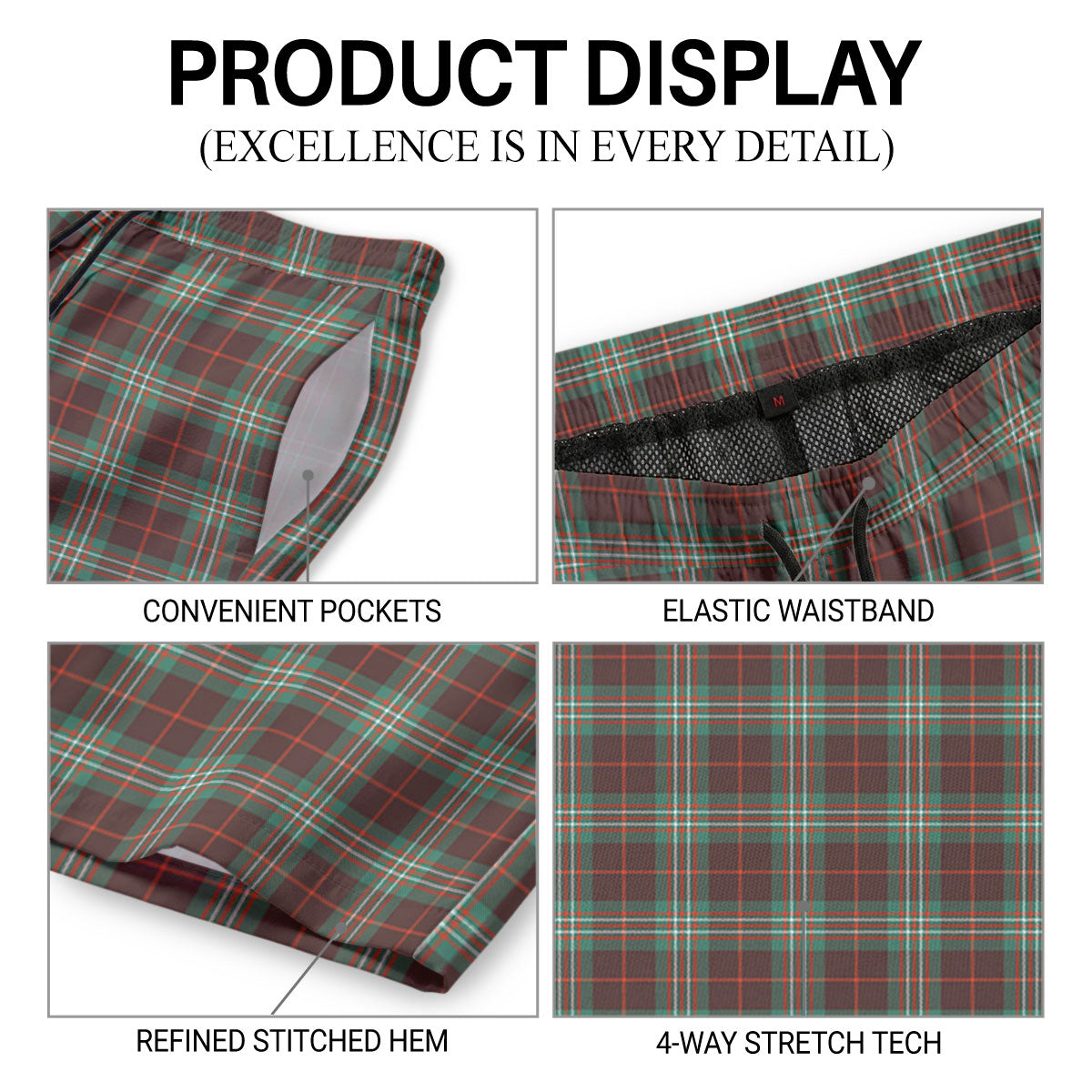 Scott Brown Ancient Tartan Crest Men's Beach Shorts