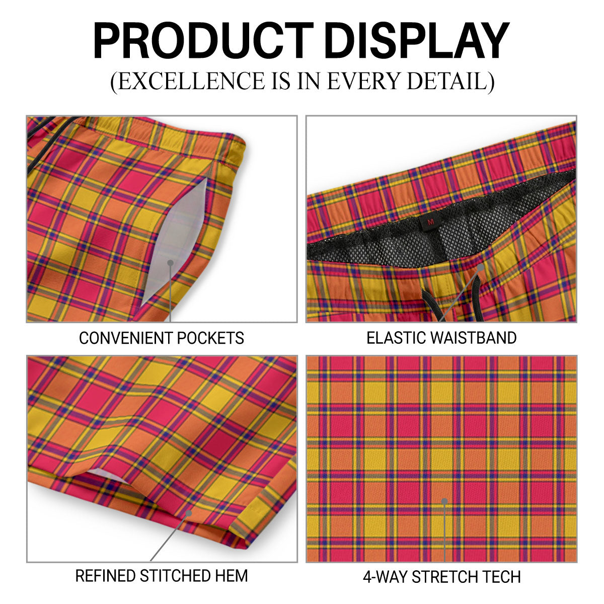 Scrymgeour Tartan Crest Men's Beach Shorts