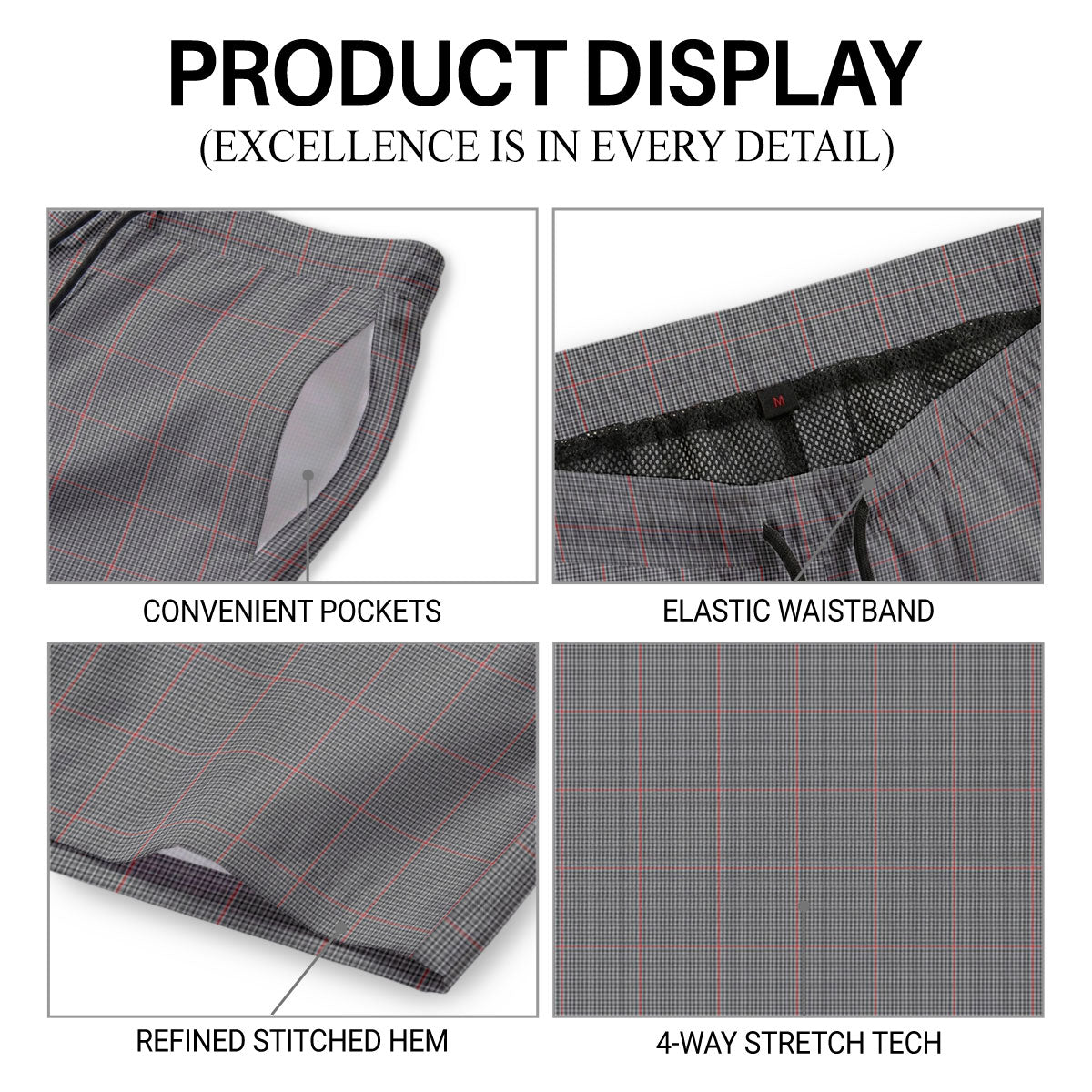 Shepherd Tartan Crest Men's Beach Shorts