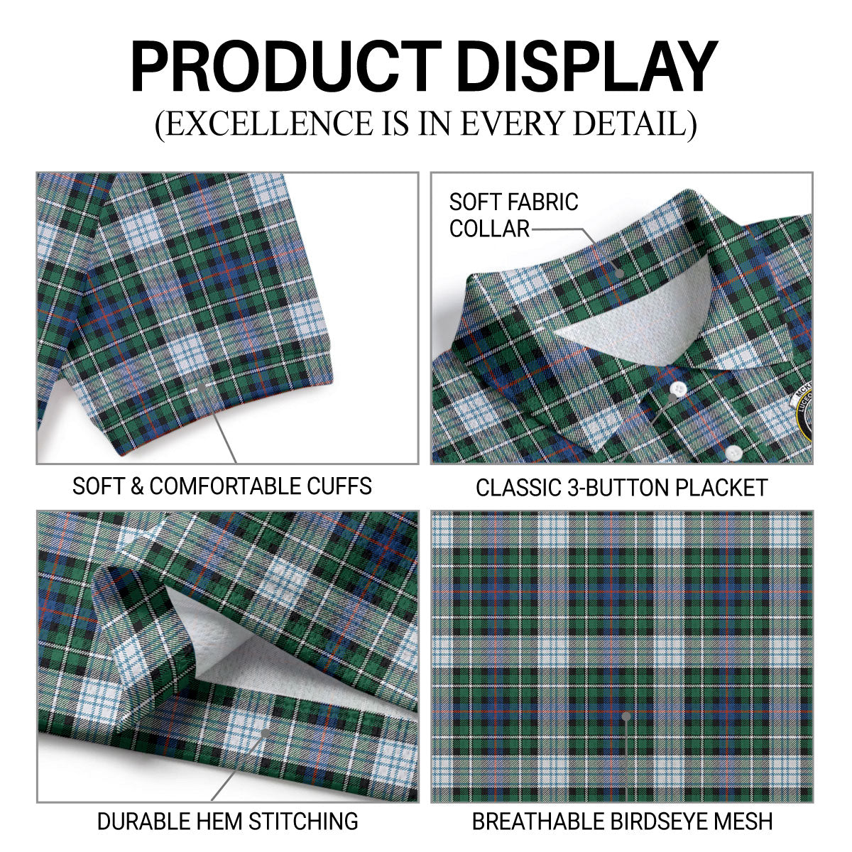 McKenzie Dress Ancient Tartan Crest Birdseye Mesh Polo Shirt
