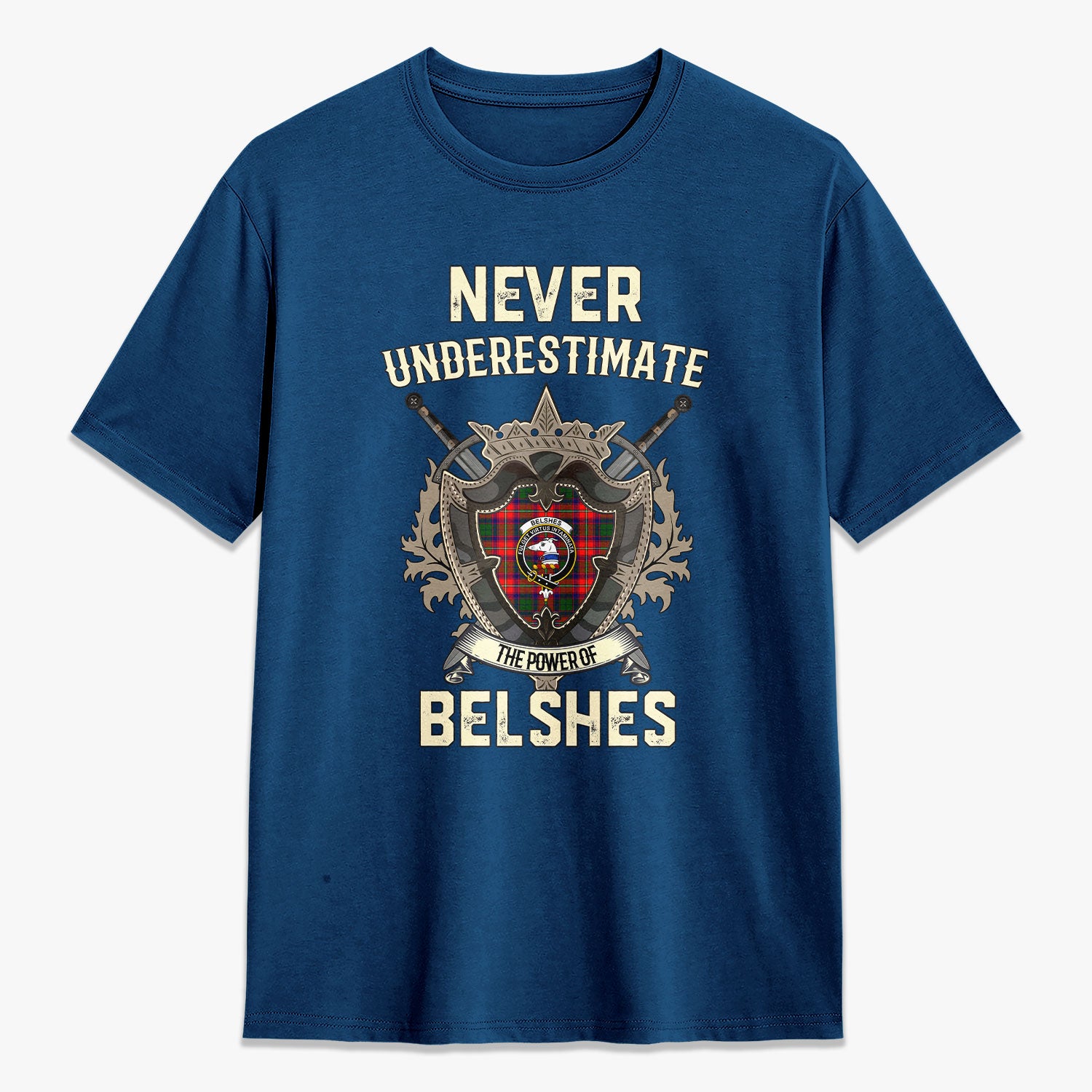 Belshes Tartan Crest 2D T-shirt - Never Underestimate Style