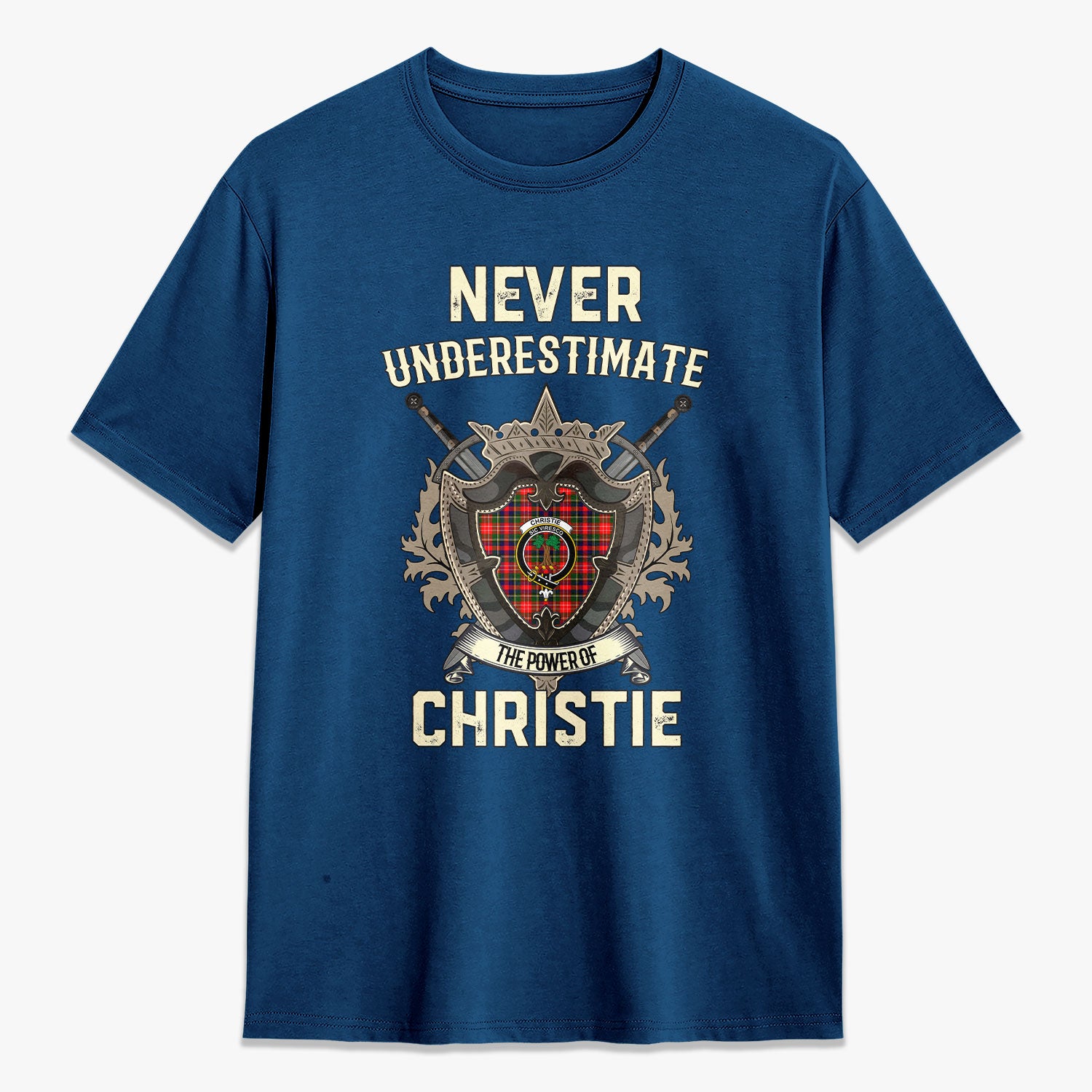 Christie Tartan Crest 2D T-shirt - Never Underestimate Style