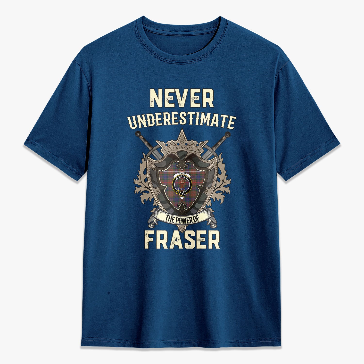 Fraser (of Lovat) Hunting Modern Tartan Crest 2D T-shirt - Never Underestimate Style