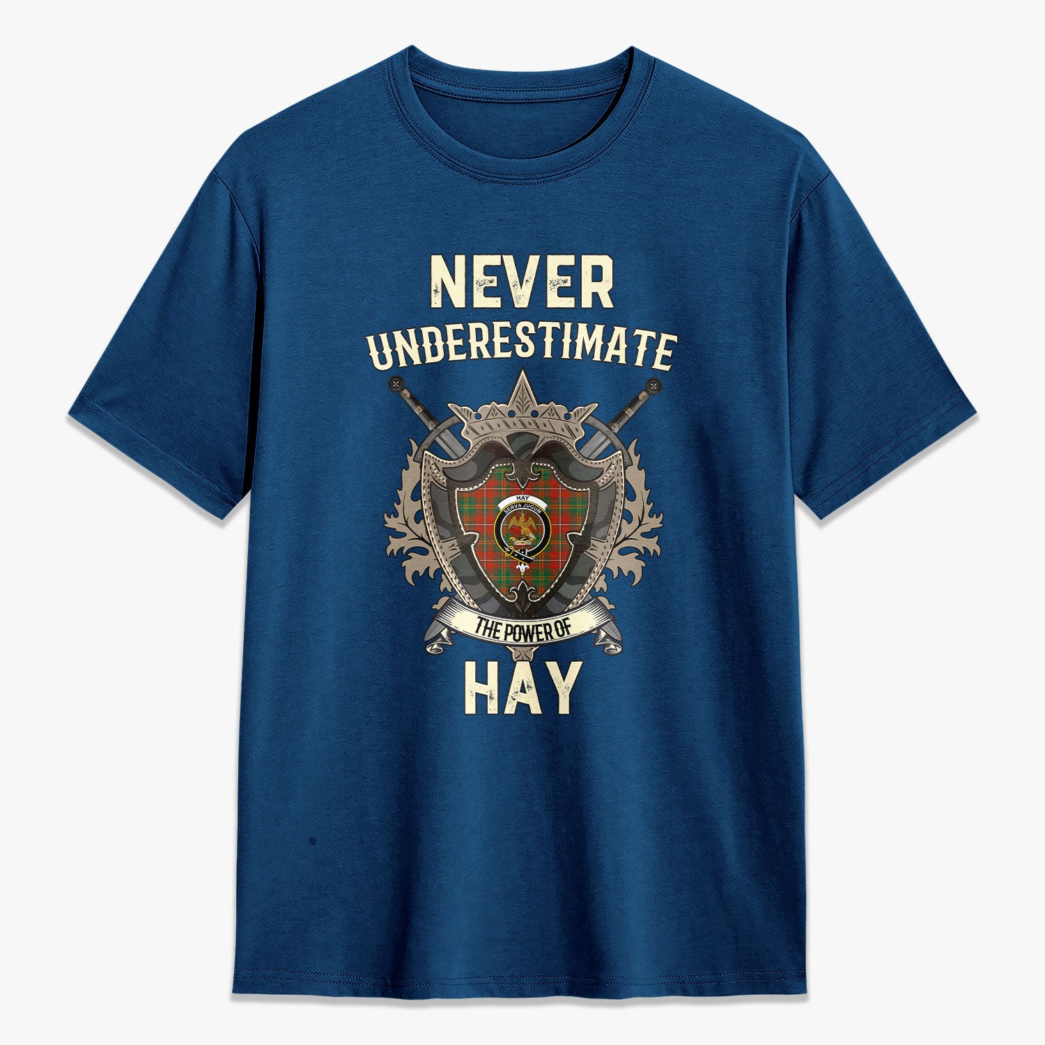 Hay Ancient Tartan Crest 2D T-shirt - Never Underestimate Style