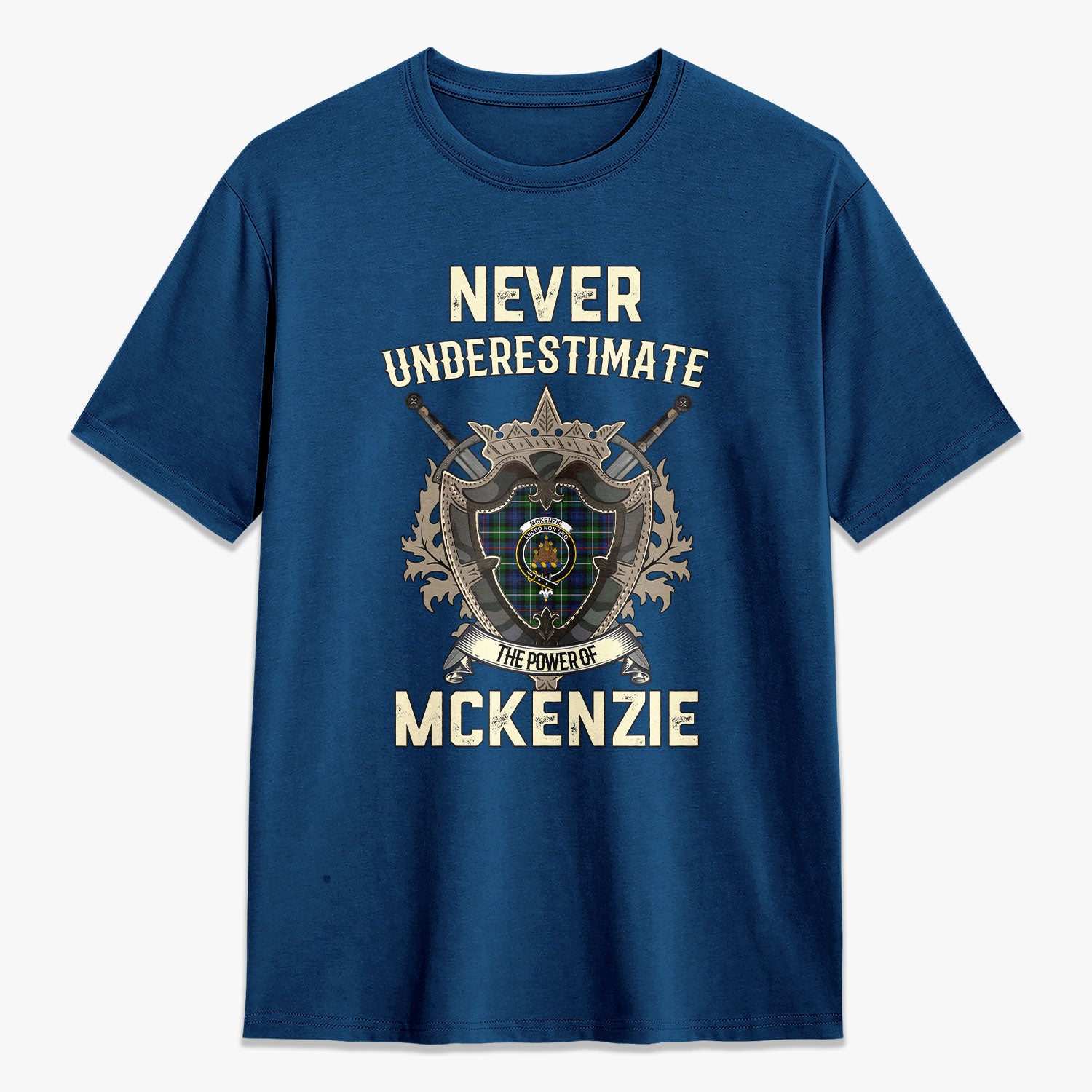 McKenzie Modern Tartan Crest 2D T-shirt - Never Underestimate Style
