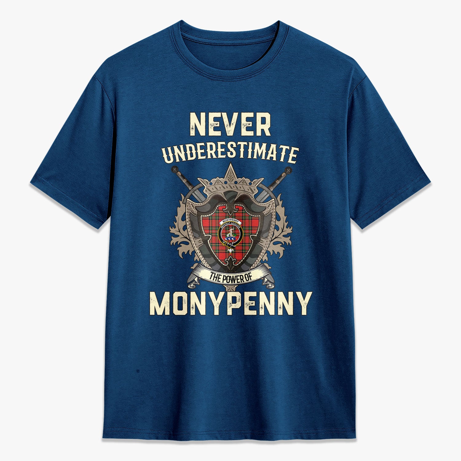 Monypenny Tartan Crest 2D T-shirt - Never Underestimate Style