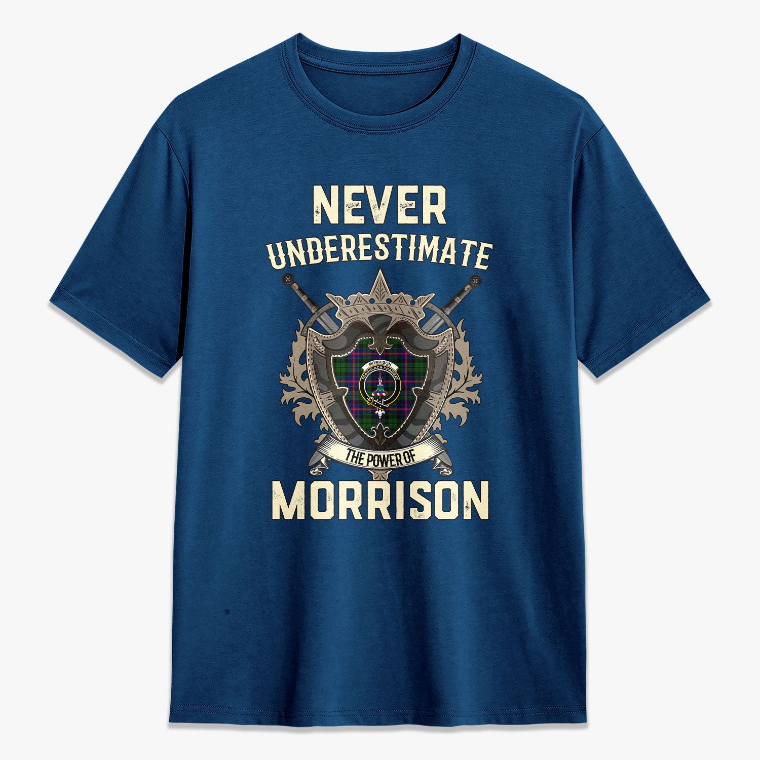 Morrison Modern Tartan Crest 2D T-shirt - Never Underestimate Style
