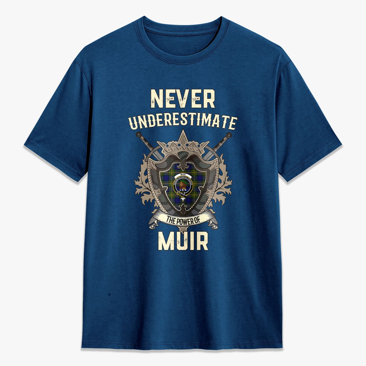 Muir Tartan Crest 2D T-shirt - Never Underestimate Style