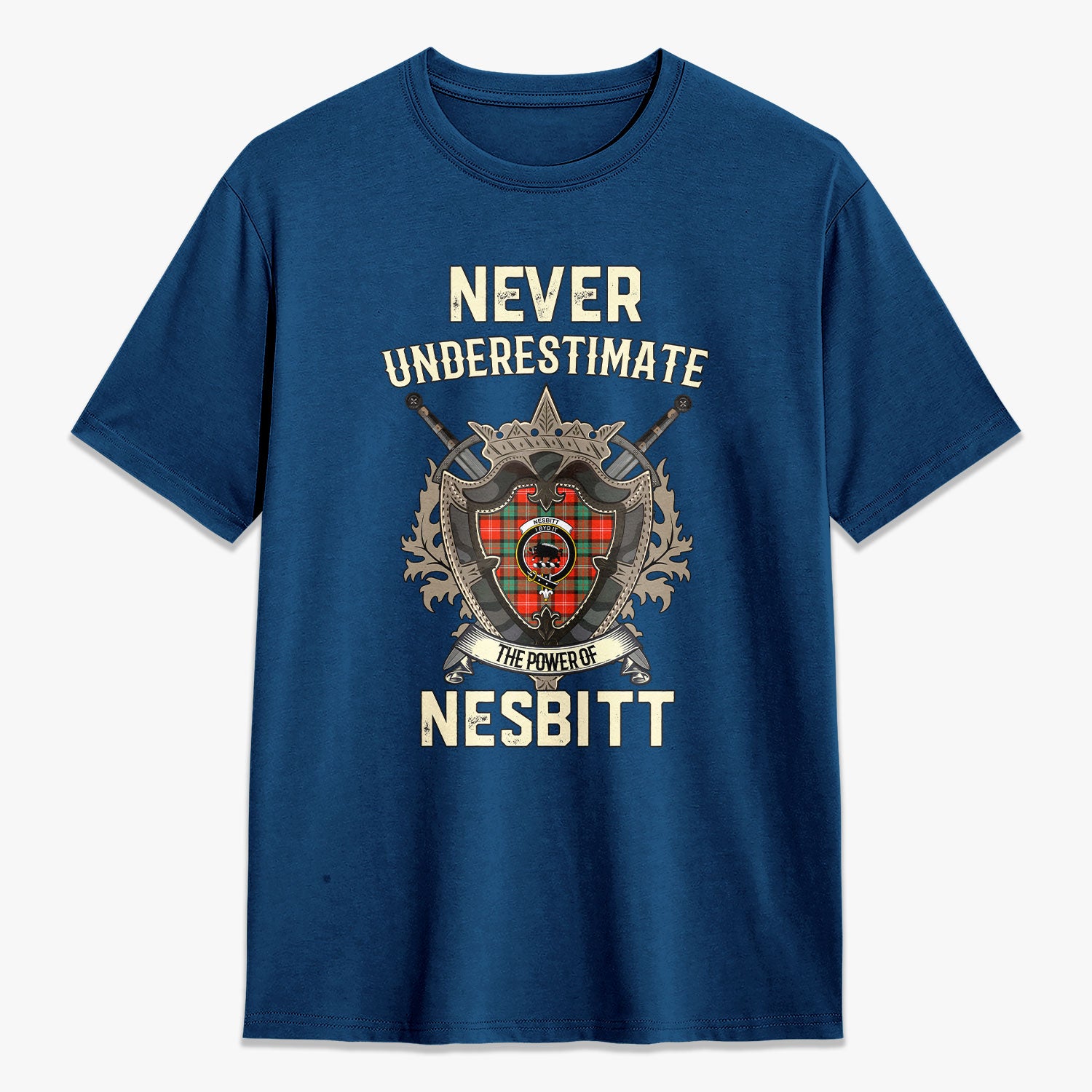 Nesbitt Ancient Tartan Crest 2D T-shirt - Never Underestimate Style