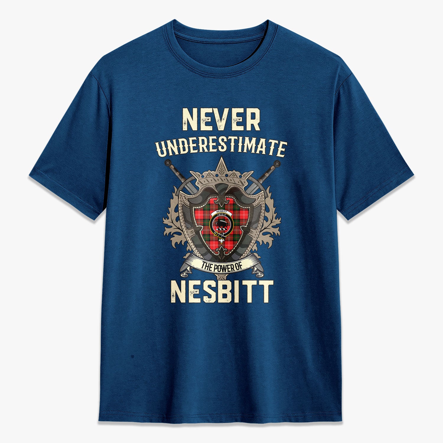Nesbitt Modern Tartan Crest 2D T-shirt - Never Underestimate Style