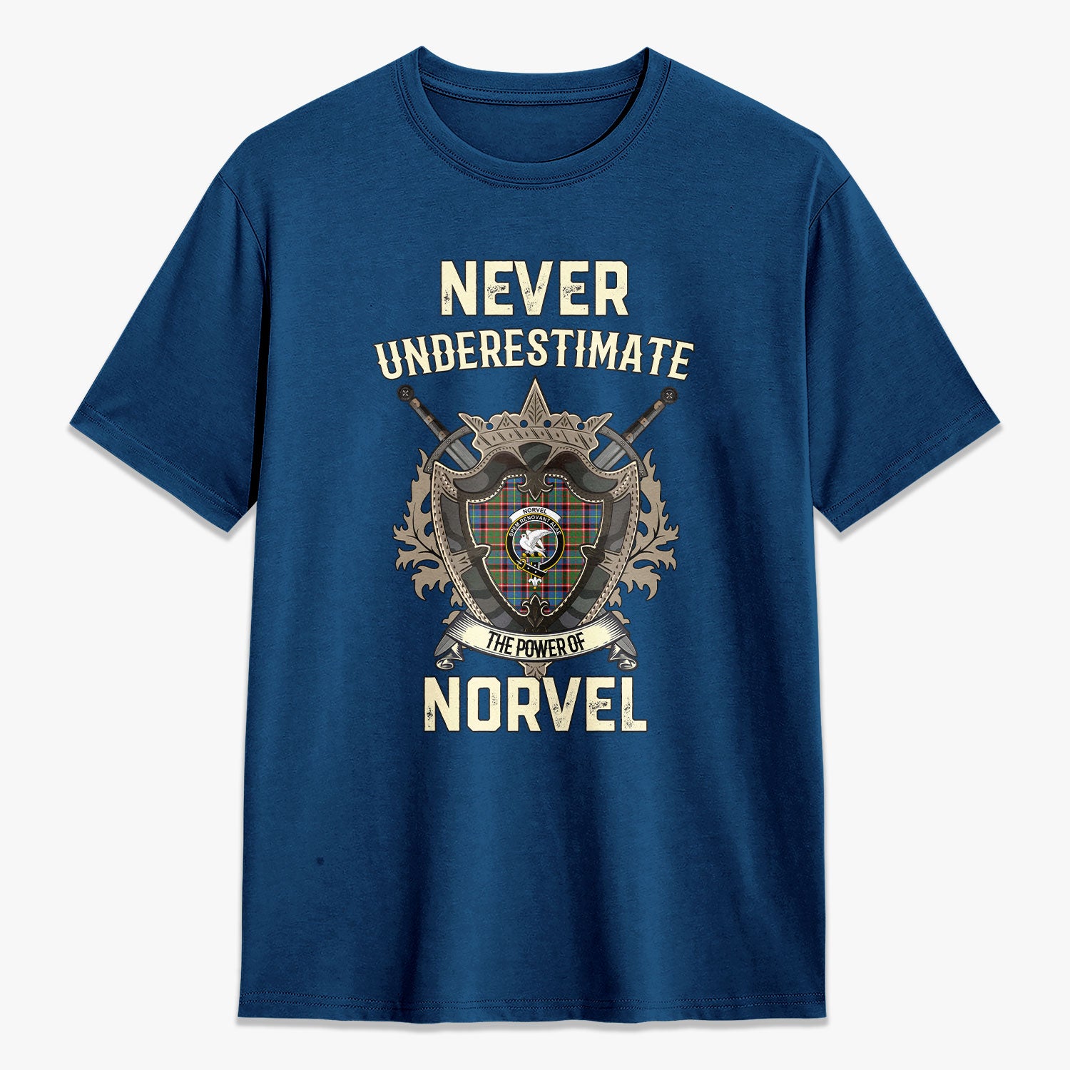 Norvel (or Norvill) Tartan Crest 2D T-shirt - Never Underestimate Style