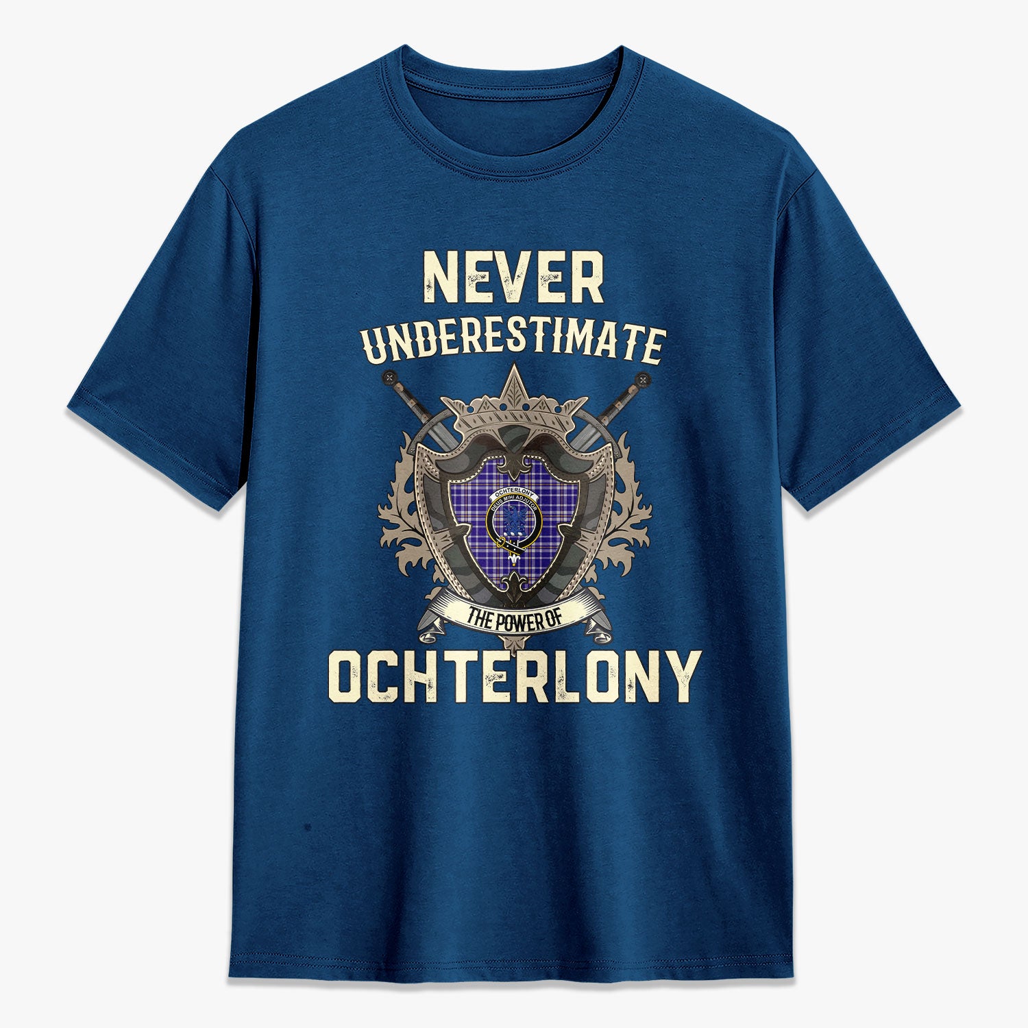 Ochterlony Tartan Crest 2D T-shirt - Never Underestimate Style