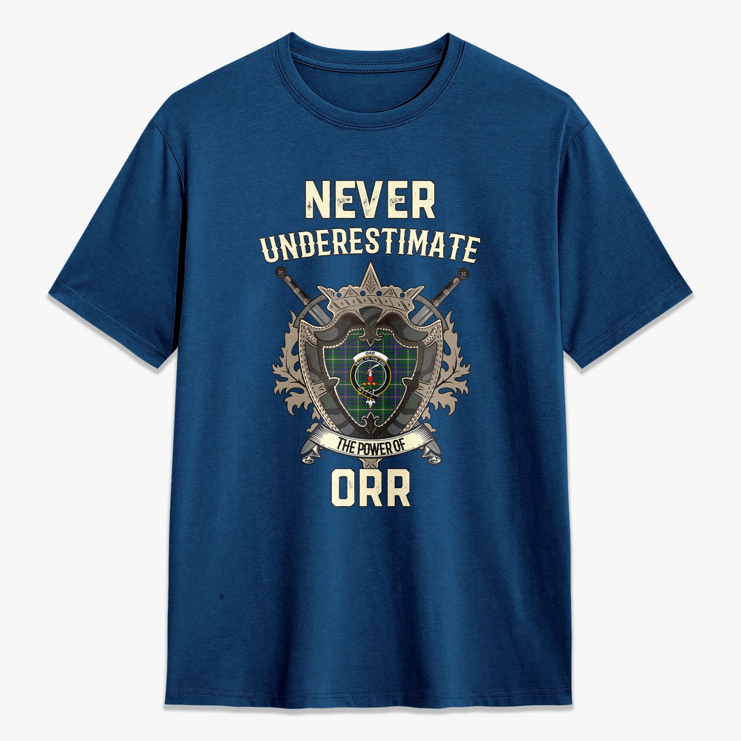 Orr Tartan Crest 2D T-shirt - Never Underestimate Style