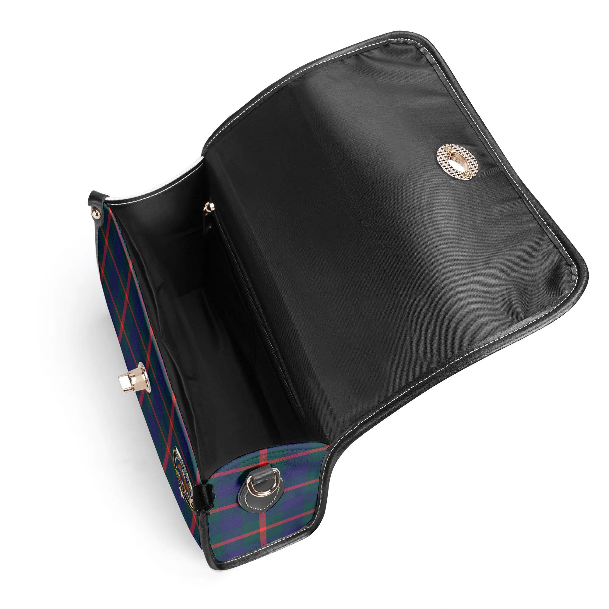 Agnew Modern Tartan Crest Satchel Bag