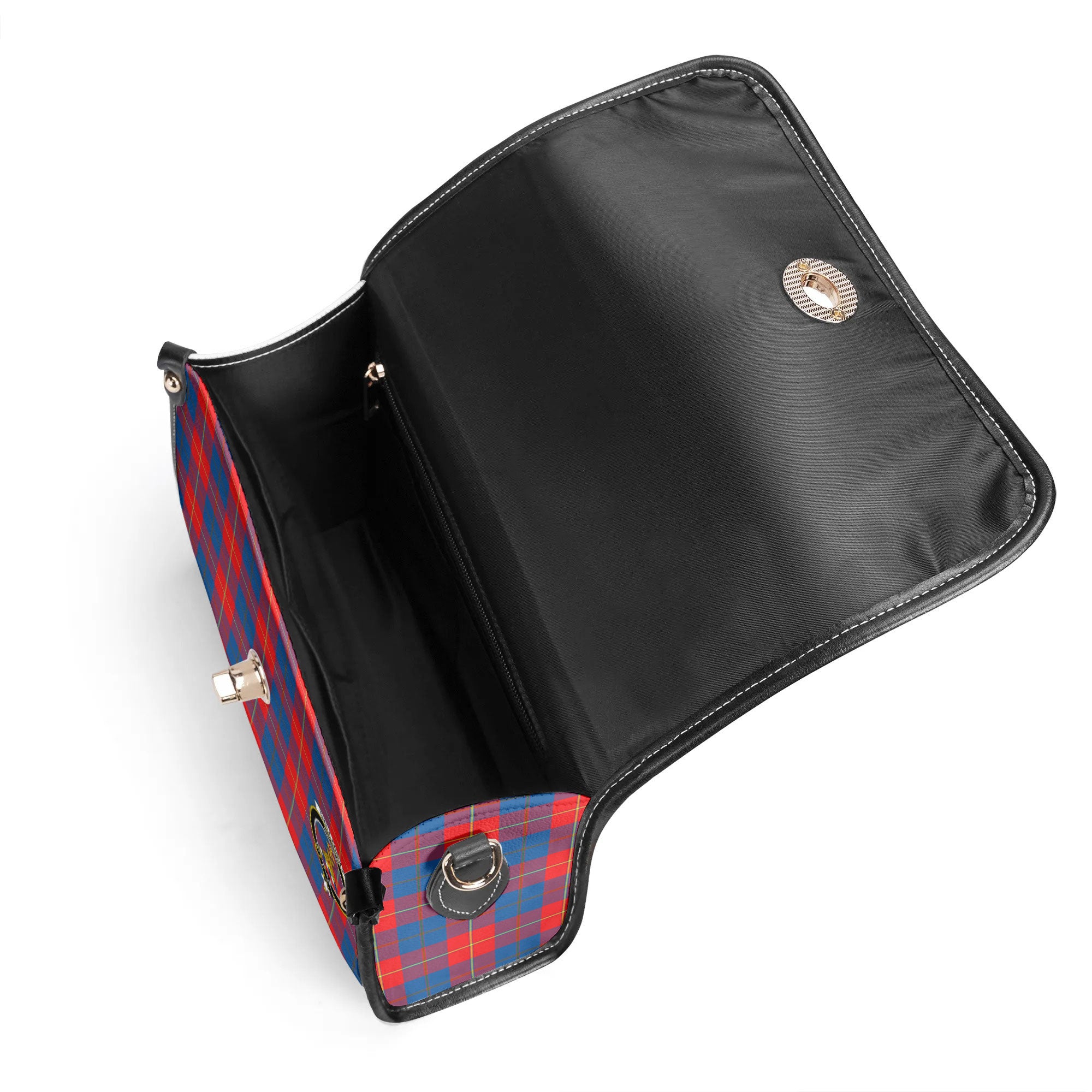 Galloway Red Tartan Crest Satchel Bag