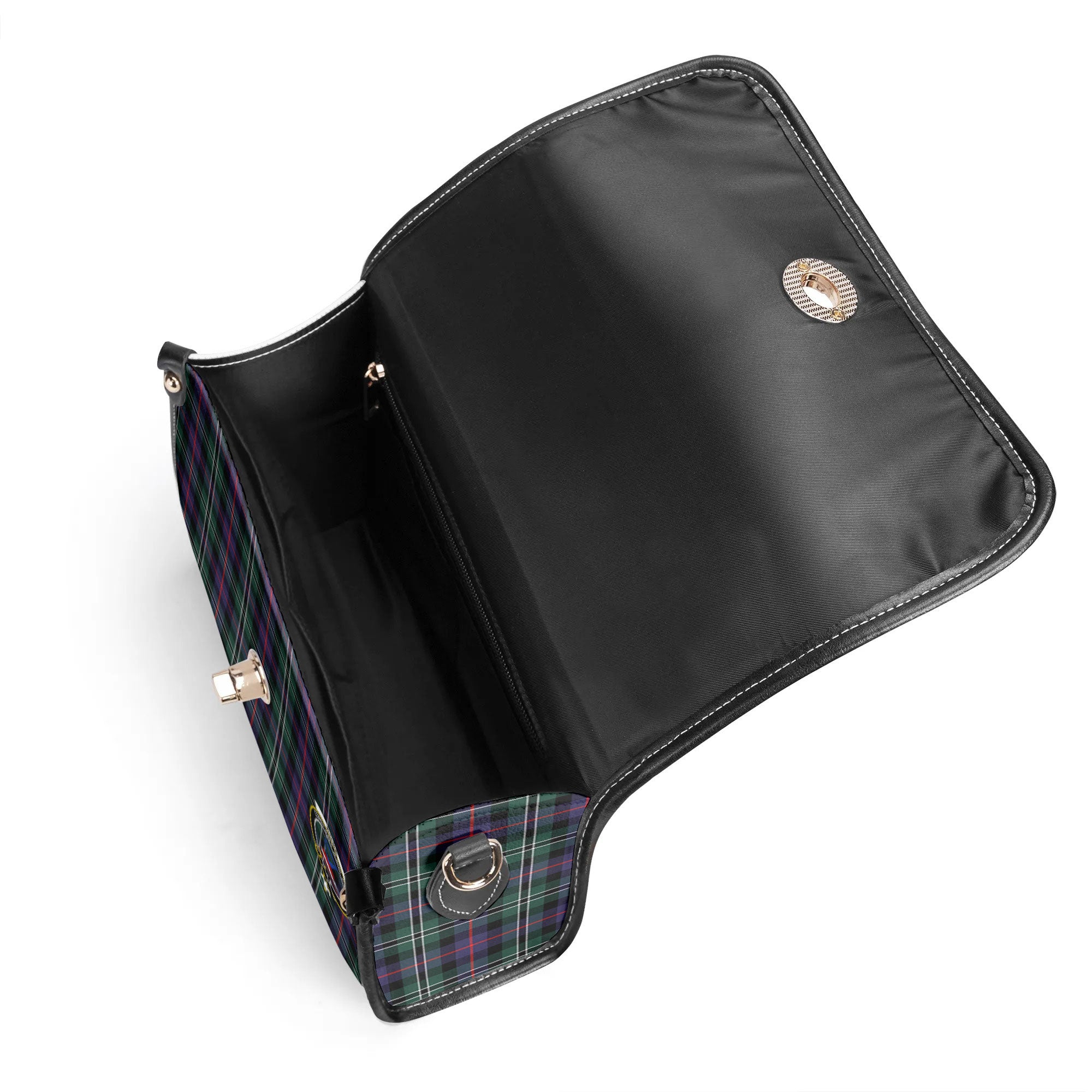 Rose Hunting Modern Tartan Crest Satchel Bag