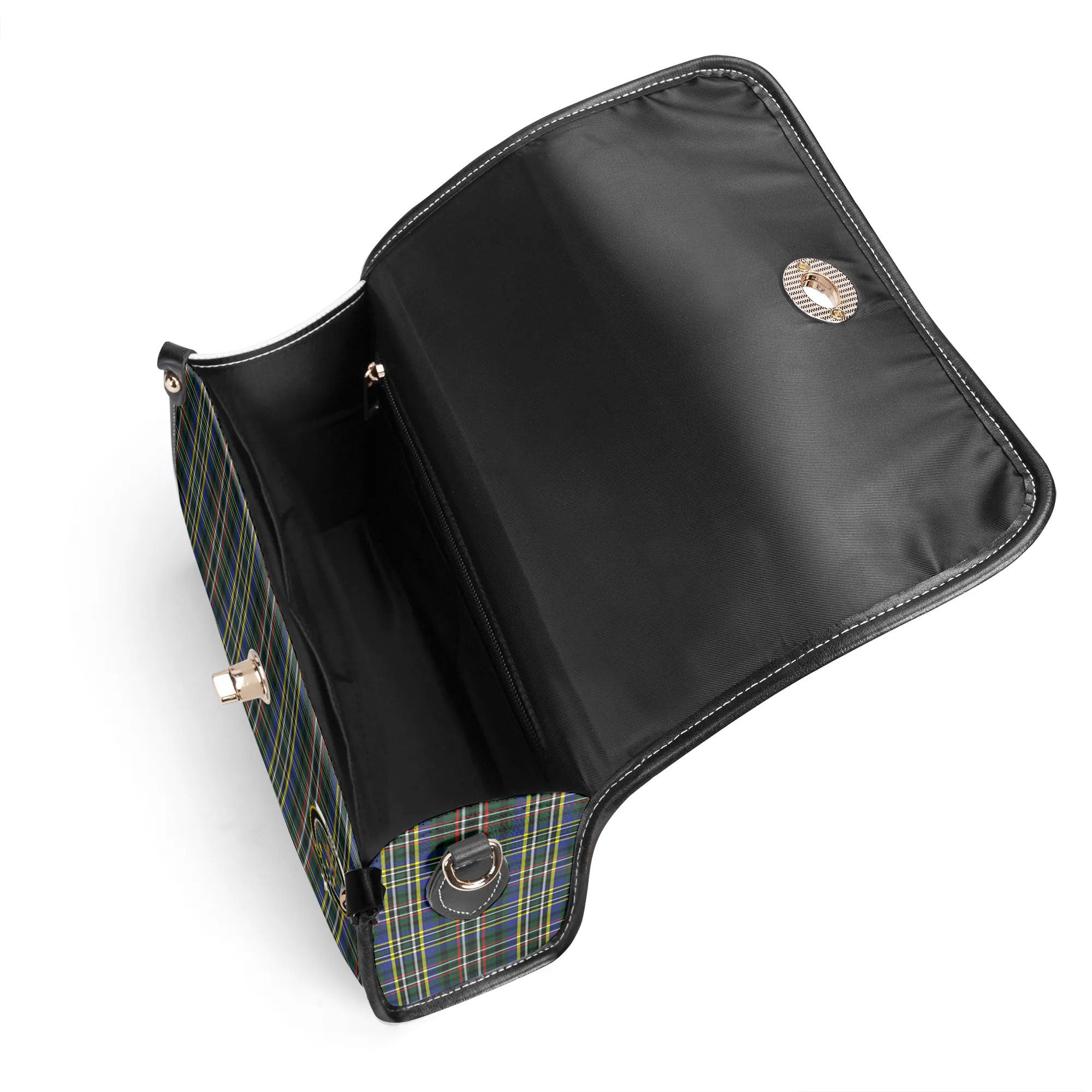 Scott Green Modern Tartan Crest Satchel Bag