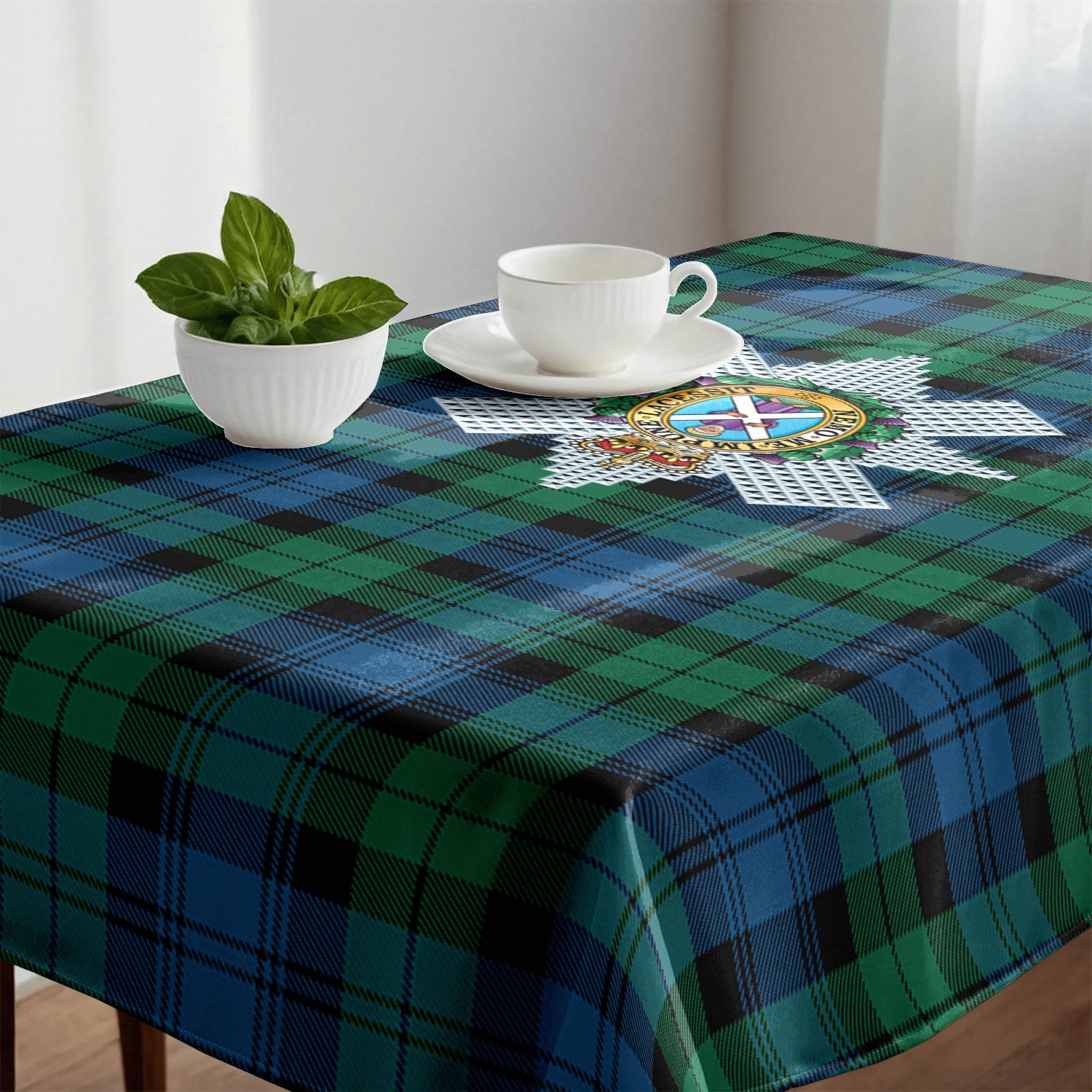 Black Watch Ancient Tartan Crest Tablecloth