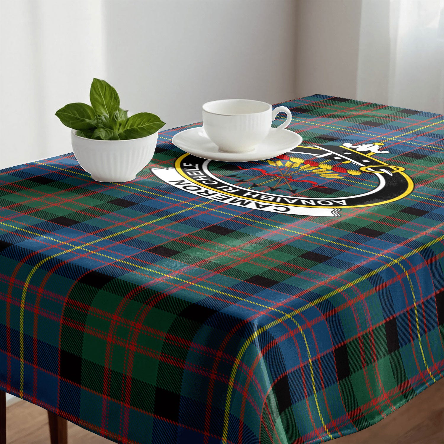 Cameron of Erracht Ancient Tartan Crest Tablecloth