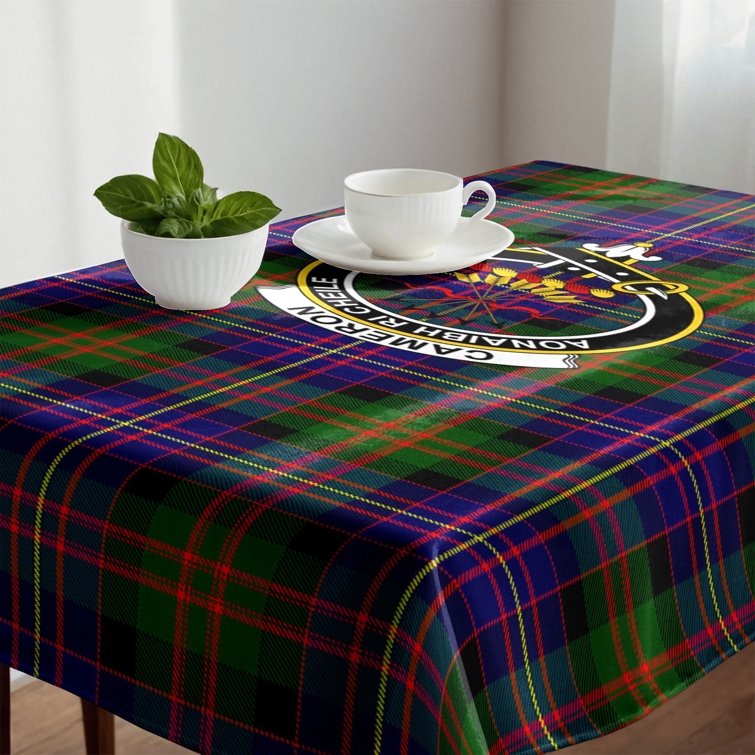 Cameron of Erracht Modern Tartan Crest Tablecloth