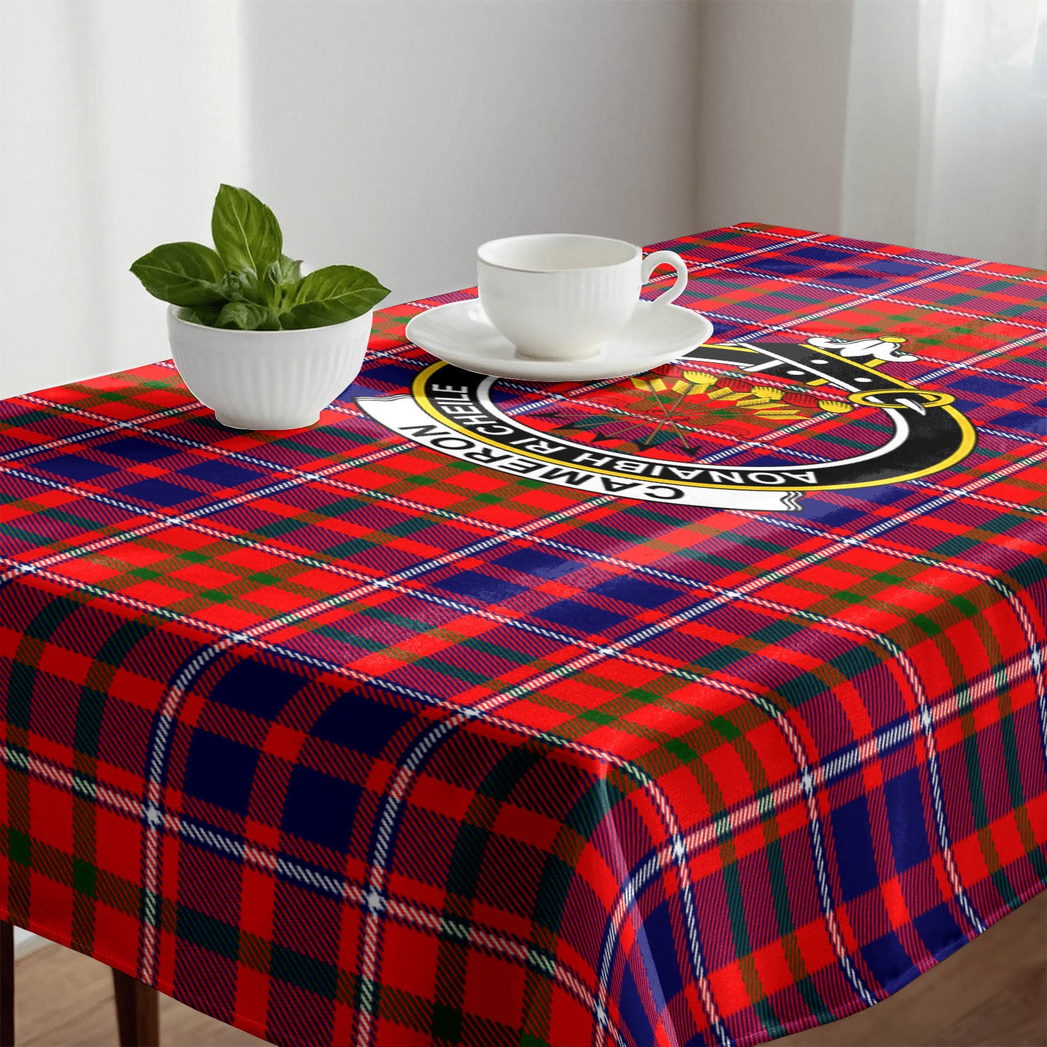 Cameron of Lochiel Modern Tartan Crest Tablecloth