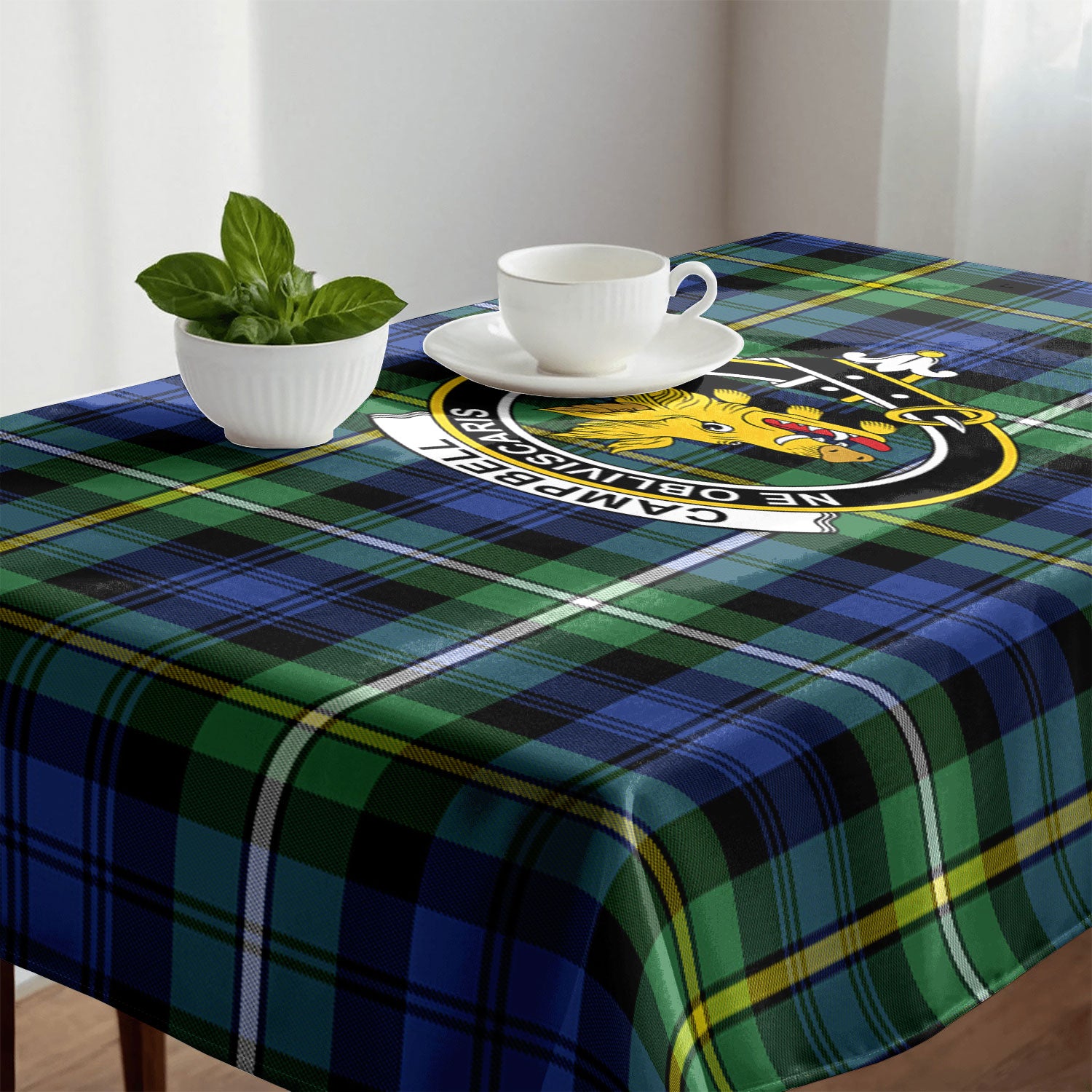 Campbell Argyll Ancient Tartan Crest Tablecloth