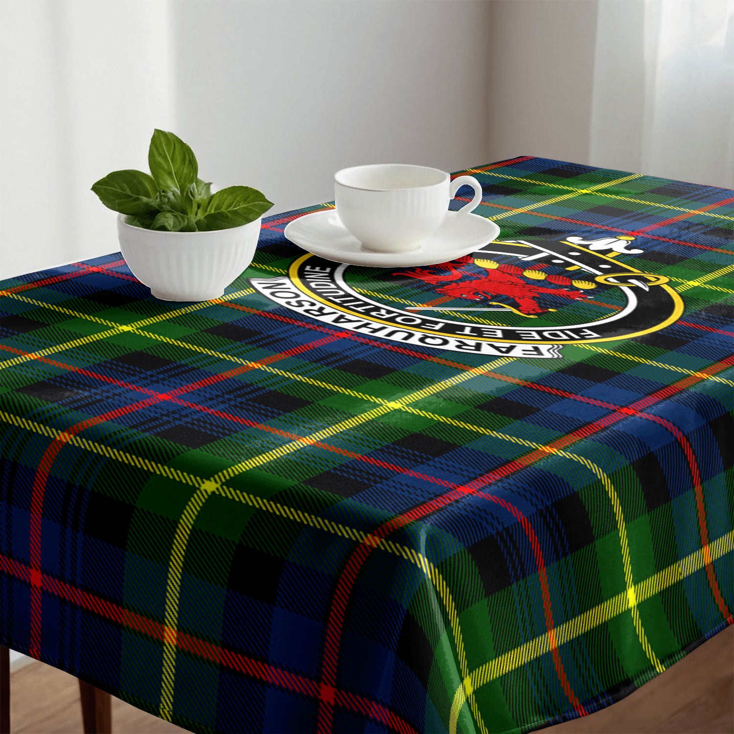Farquharson Modern Tartan Crest Tablecloth
