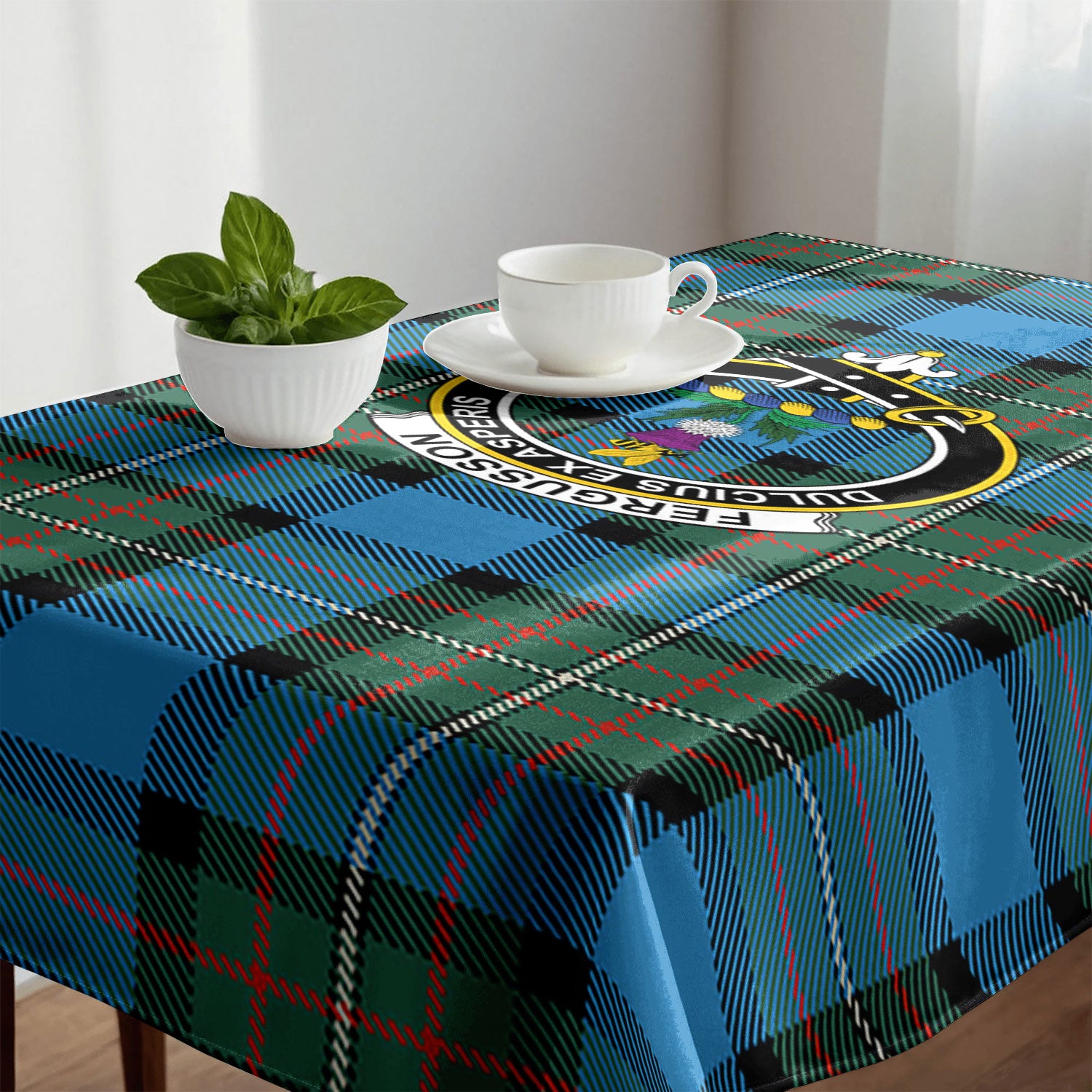 Fergusson Ancient Tartan Crest Tablecloth