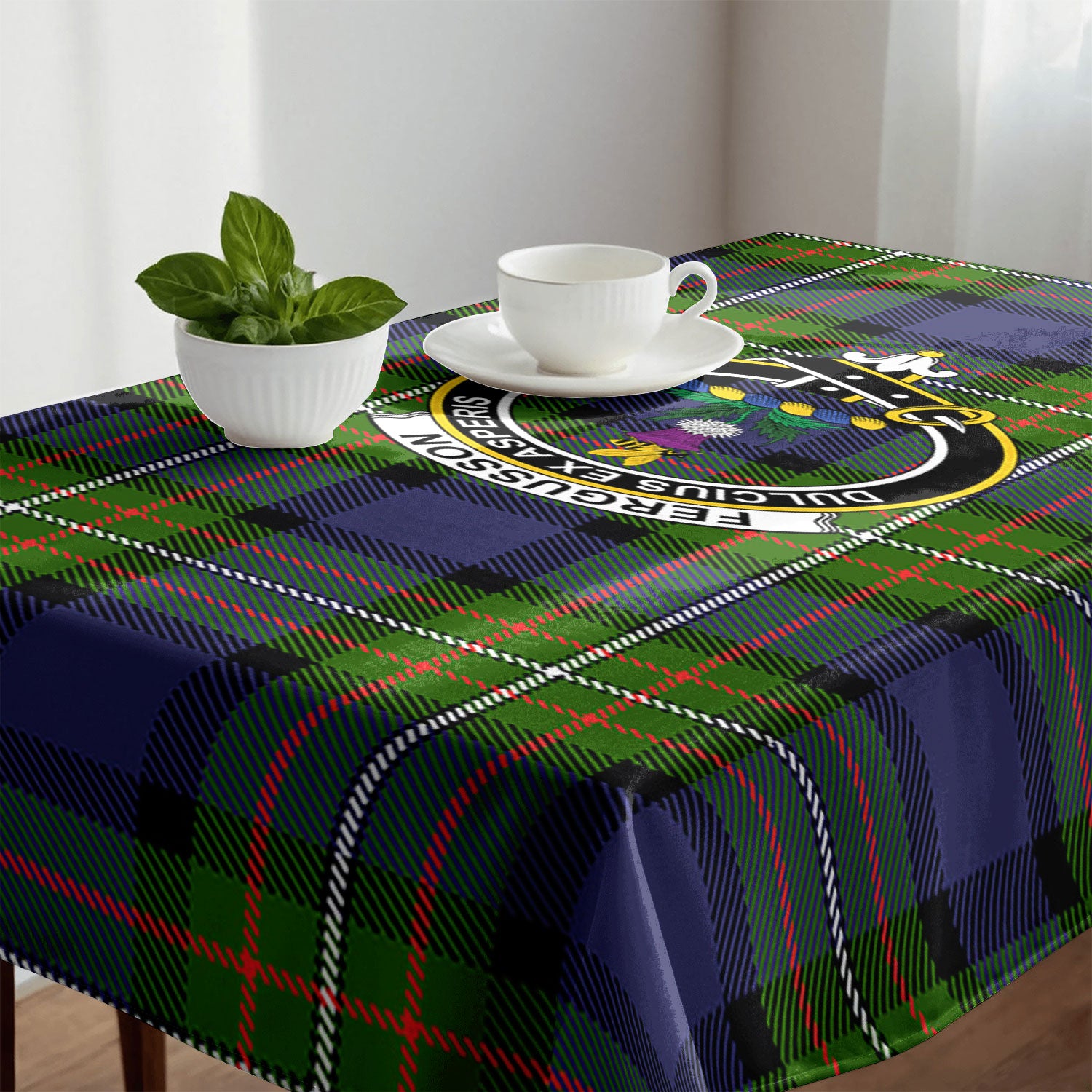 Fergusson Modern Tartan Crest Tablecloth